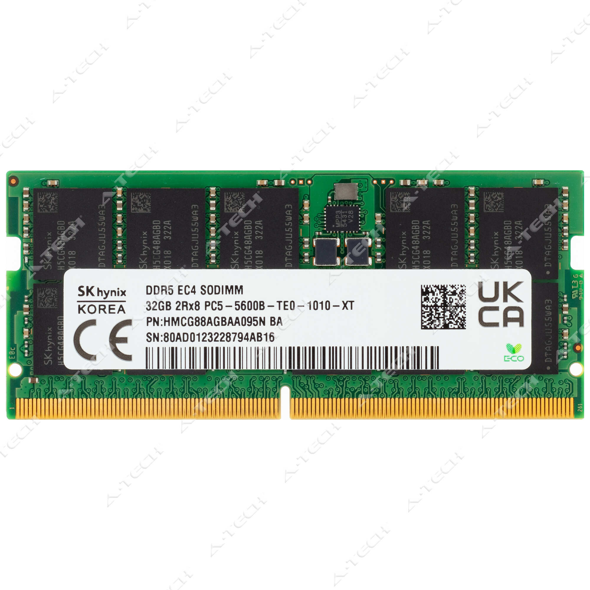 Hynix 32GB DDR5-5600 PC5-44800 2Rx8 ECC SODIMM Server Memory RAM