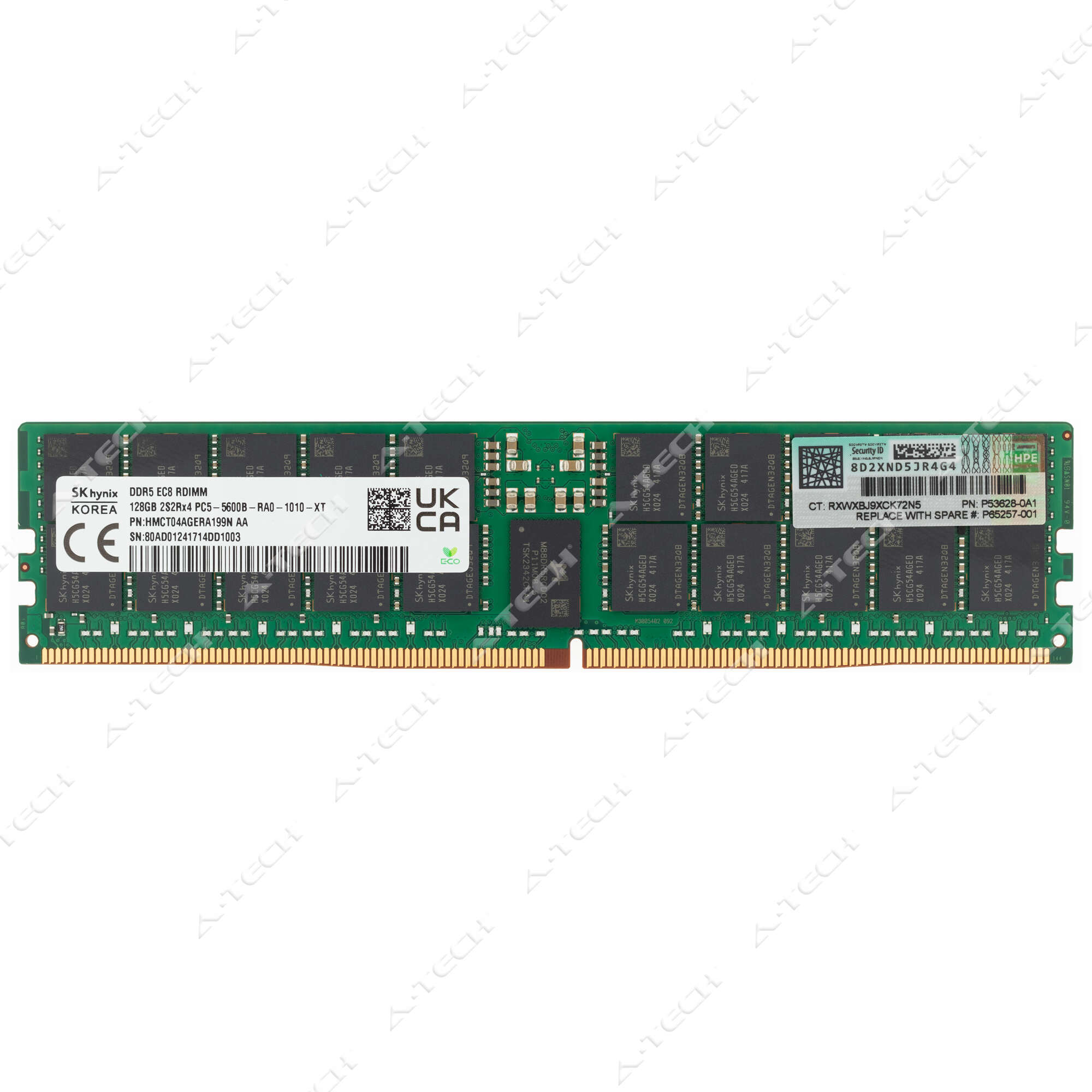 Barrette Mémoire Hynix 128 Go DDR5-5600 RDIMM - Serveur HMCT04AGERA199N - Reconditionnée