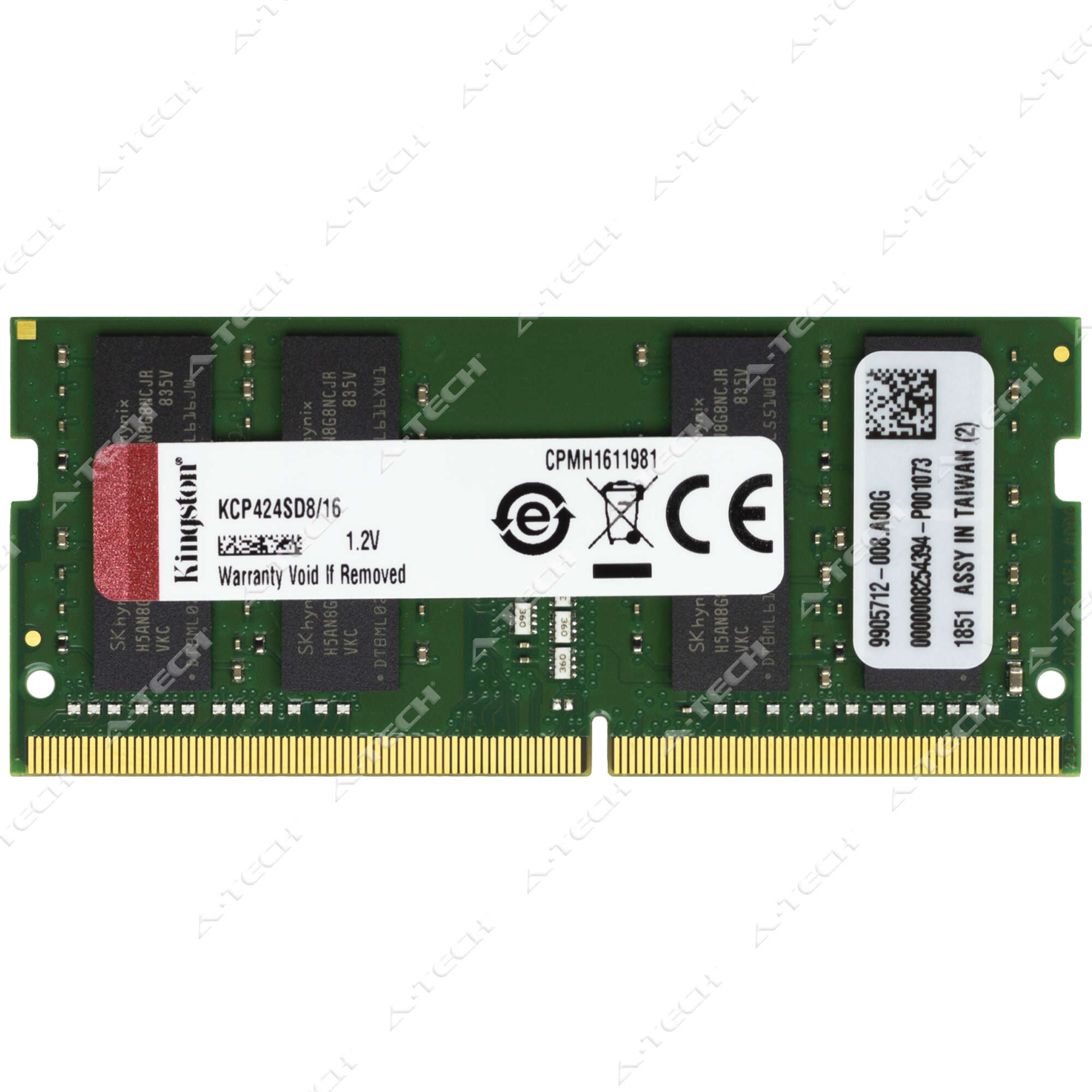 Kingston 16GB DDR4 2400 MHz PC4-19200 2Rx8 SODIMM Laptop Memory