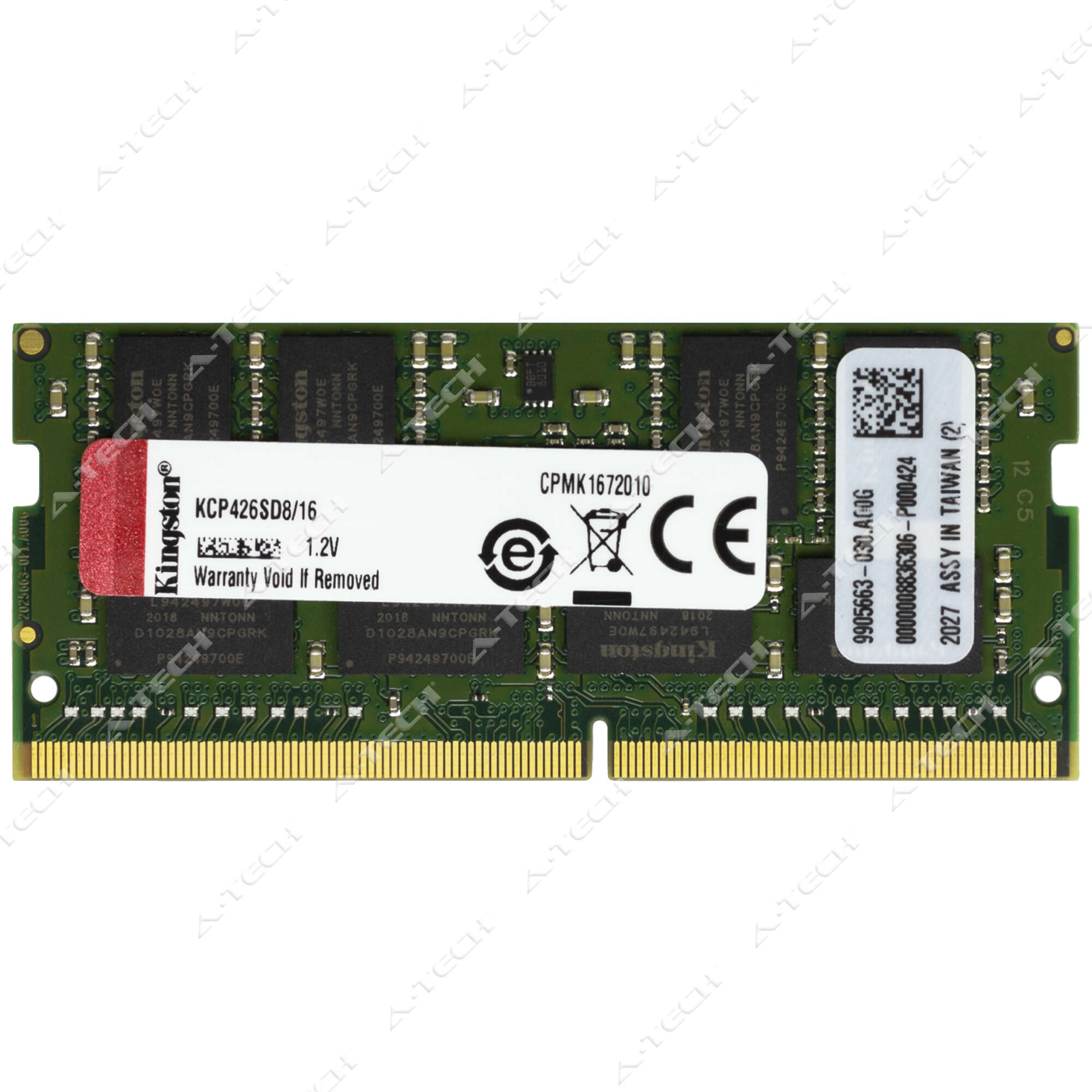 Kingston 16GB DDR4 2666 MHz PC4-21300 2Rx8 SODIMM Laptop Memory