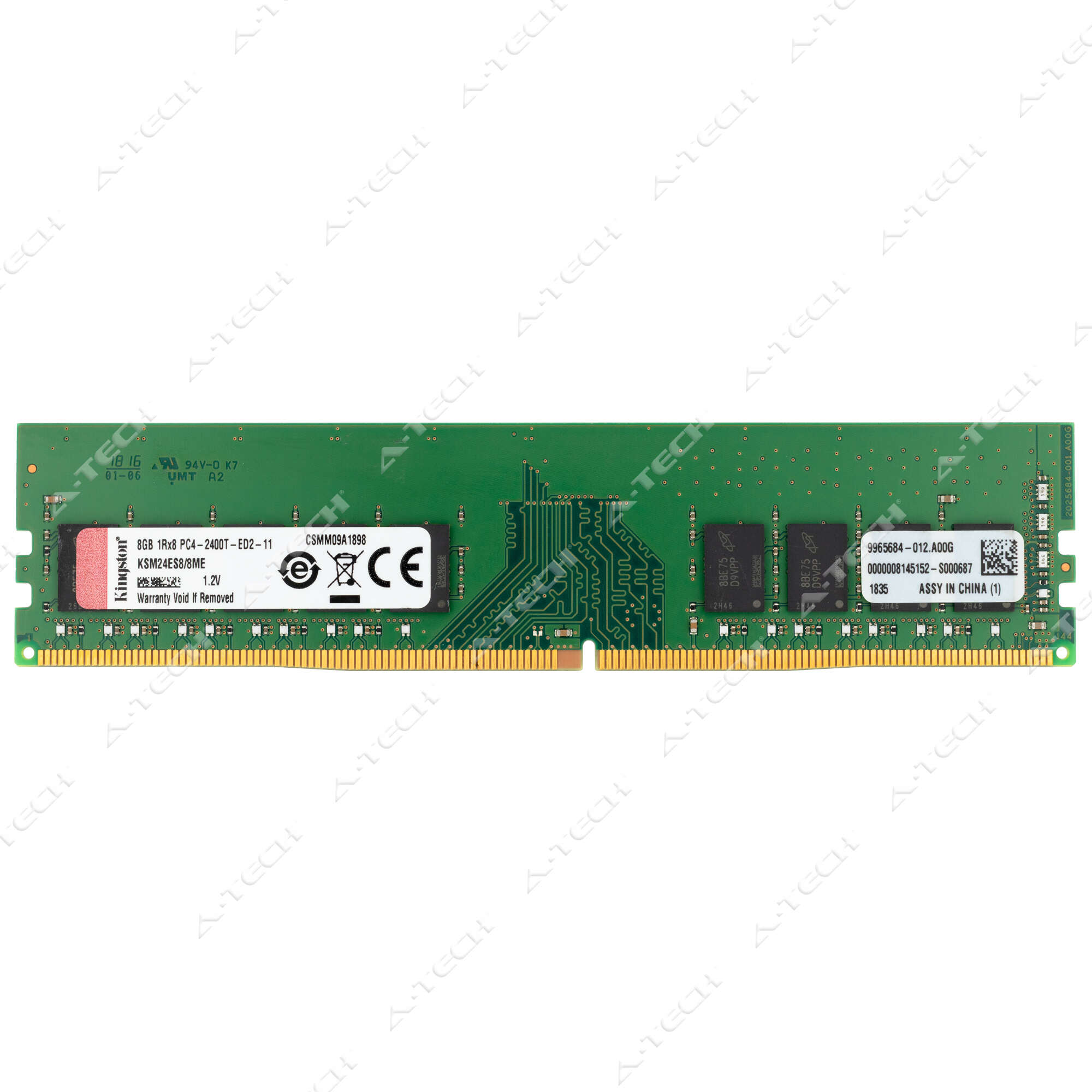 Kingston 8GB DDR4-2400 PC4-19200 1Rx8 ECC UDIMM Server Memory RAM