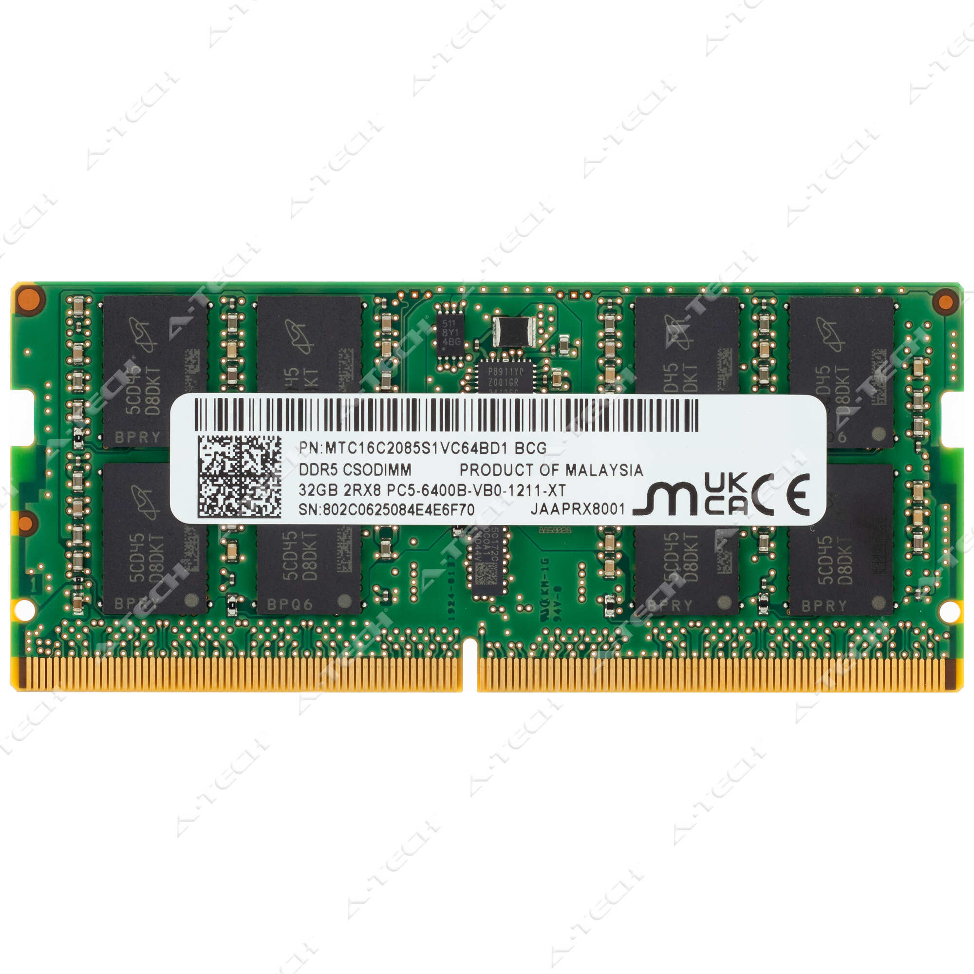 Micron 32GB DDR5 6400MHz PC5-51200 CSODIMM Laptop Memory RAM