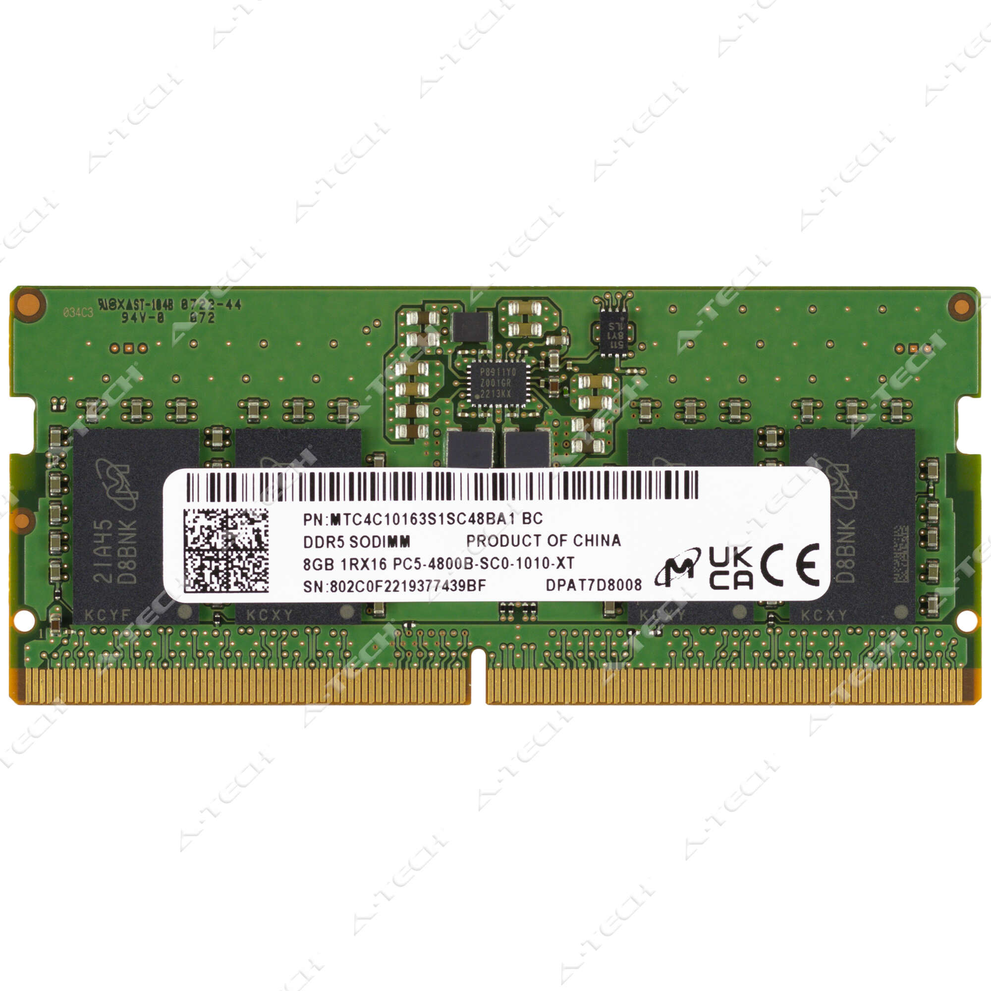 Micron 8GB DDR5 4800 MHz PC5-38400 SODIMM Laptop Memory RAM