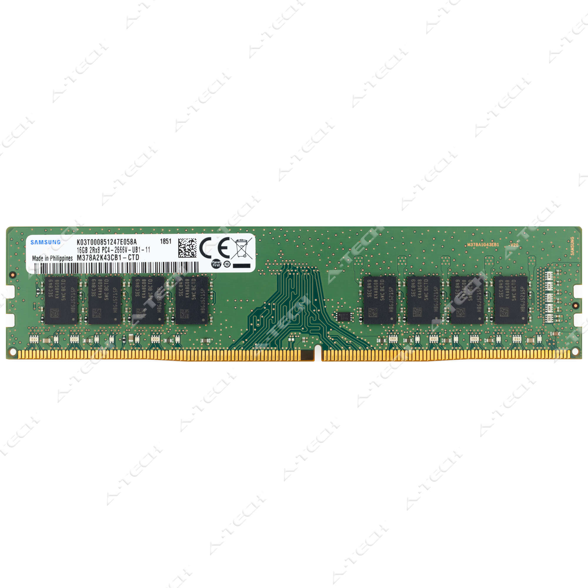 メモリー Samsung 16GB DDR4-2666 M378A2K43CB1 Samsung 16GB DDR4-2666 PC4-21300 2Rx8 DIMM Desktop Memory RAM