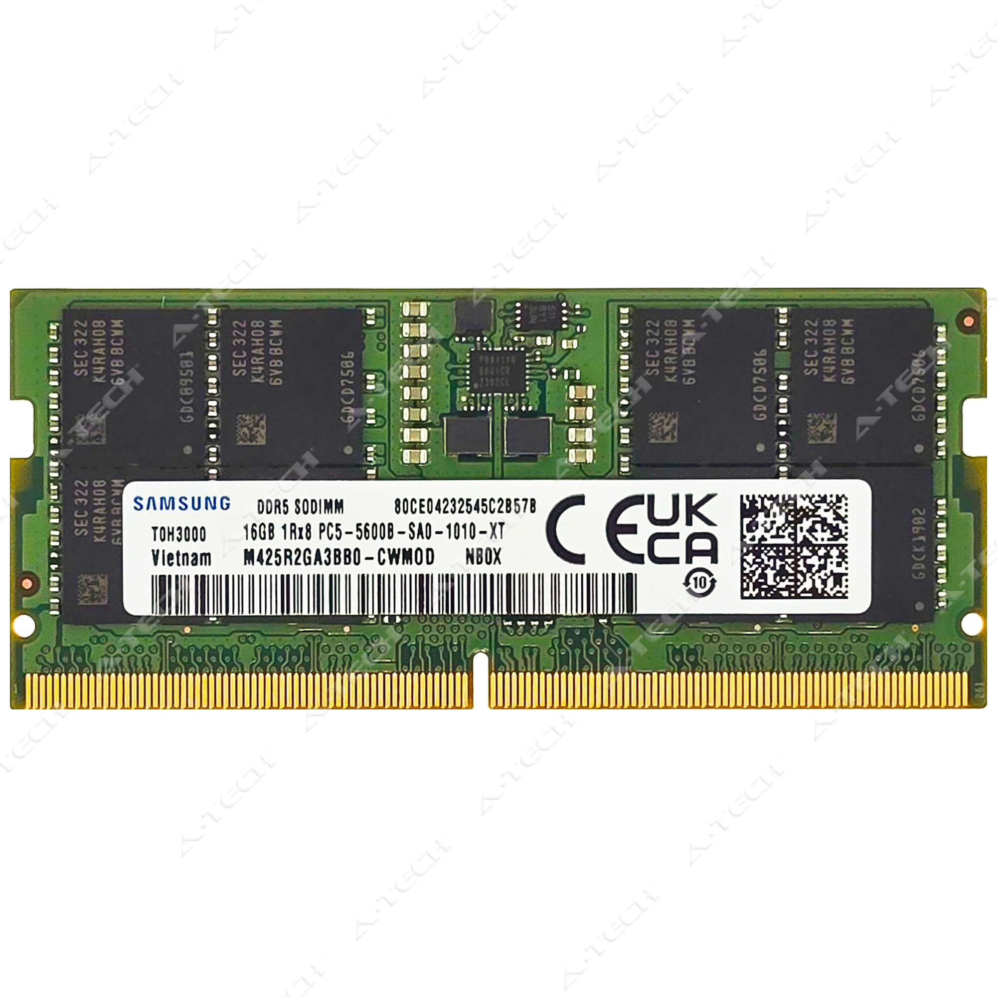 Samsung DDR5 5600 16G(8G×2) Samsung 16GB (2x8GB) DDR5 5600MHz PC5-44800 SODIMM 1Rx16 CL46 1.1v