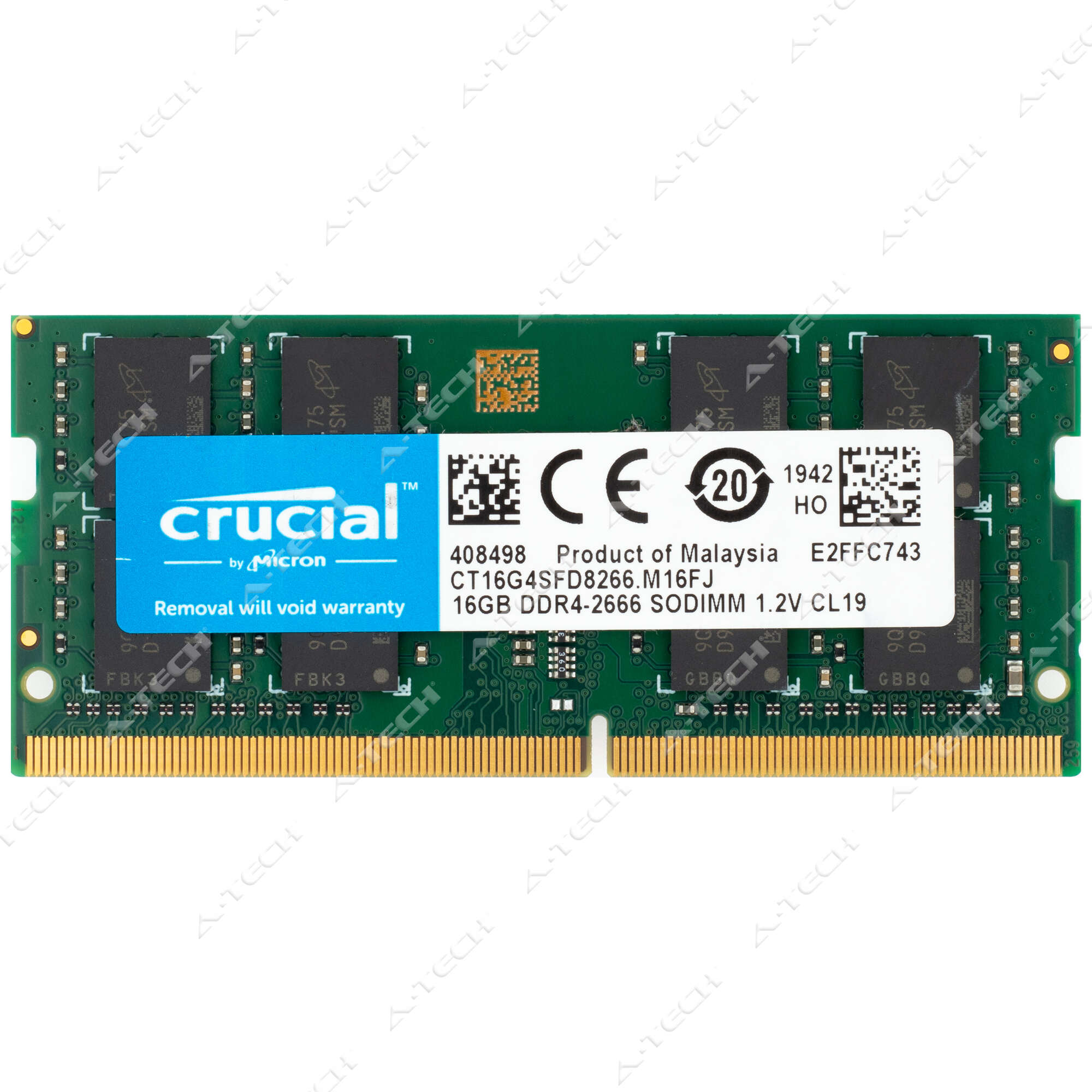 Crucial 16GB DDR4 2666 MHz PC4-21300 2Rx8 SODIMM Laptop Memory RAM