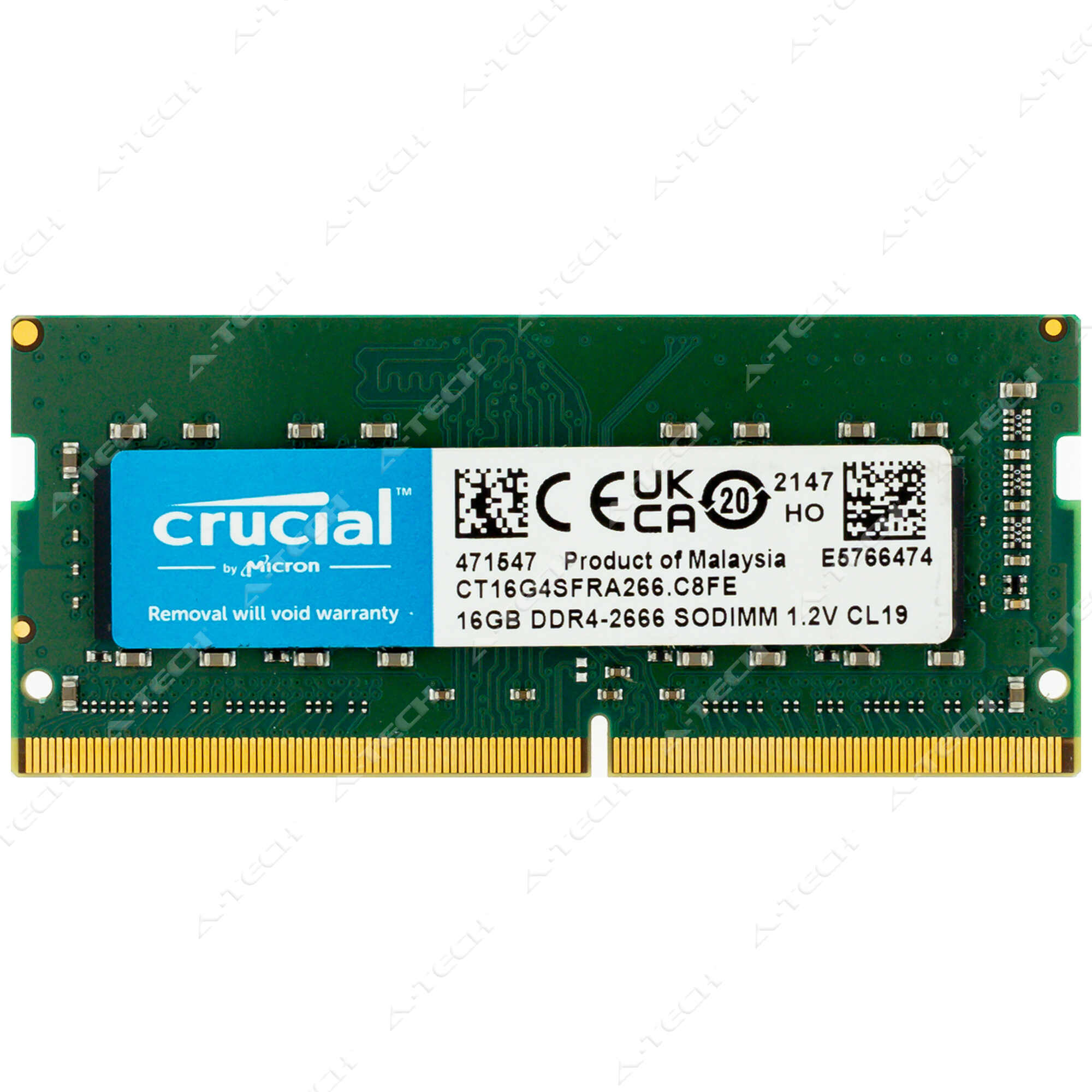 Crucial 16GB DDR4 2666 MHz PC4-21300 SODIMM Laptop Memory RAM 1x