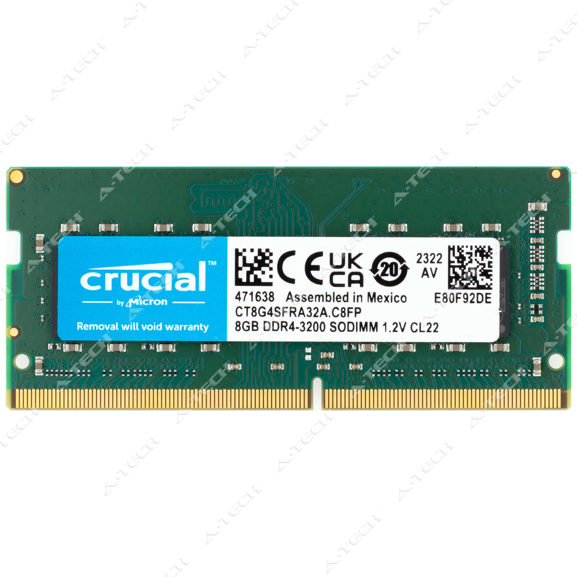 Crucial 8GB DDR4 3200 MHz PC4-25600 SODIMM Laptop Memory RAM