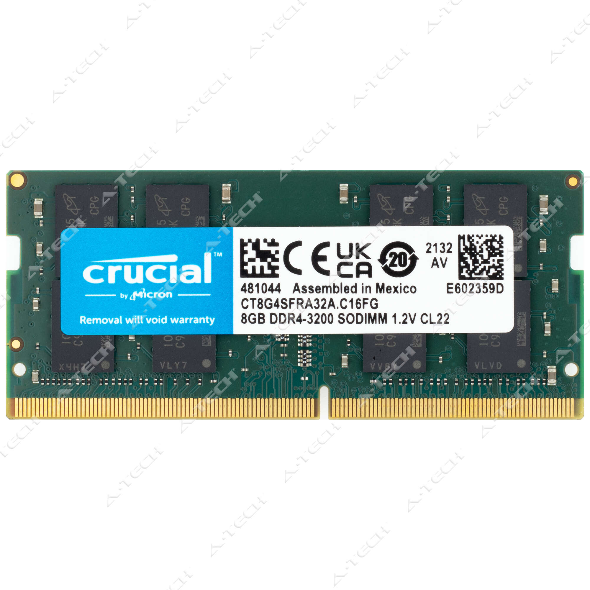 Crucial 8GB DDR4 3200 MHz PC4-25600 SODIMM Laptop Memory RAM