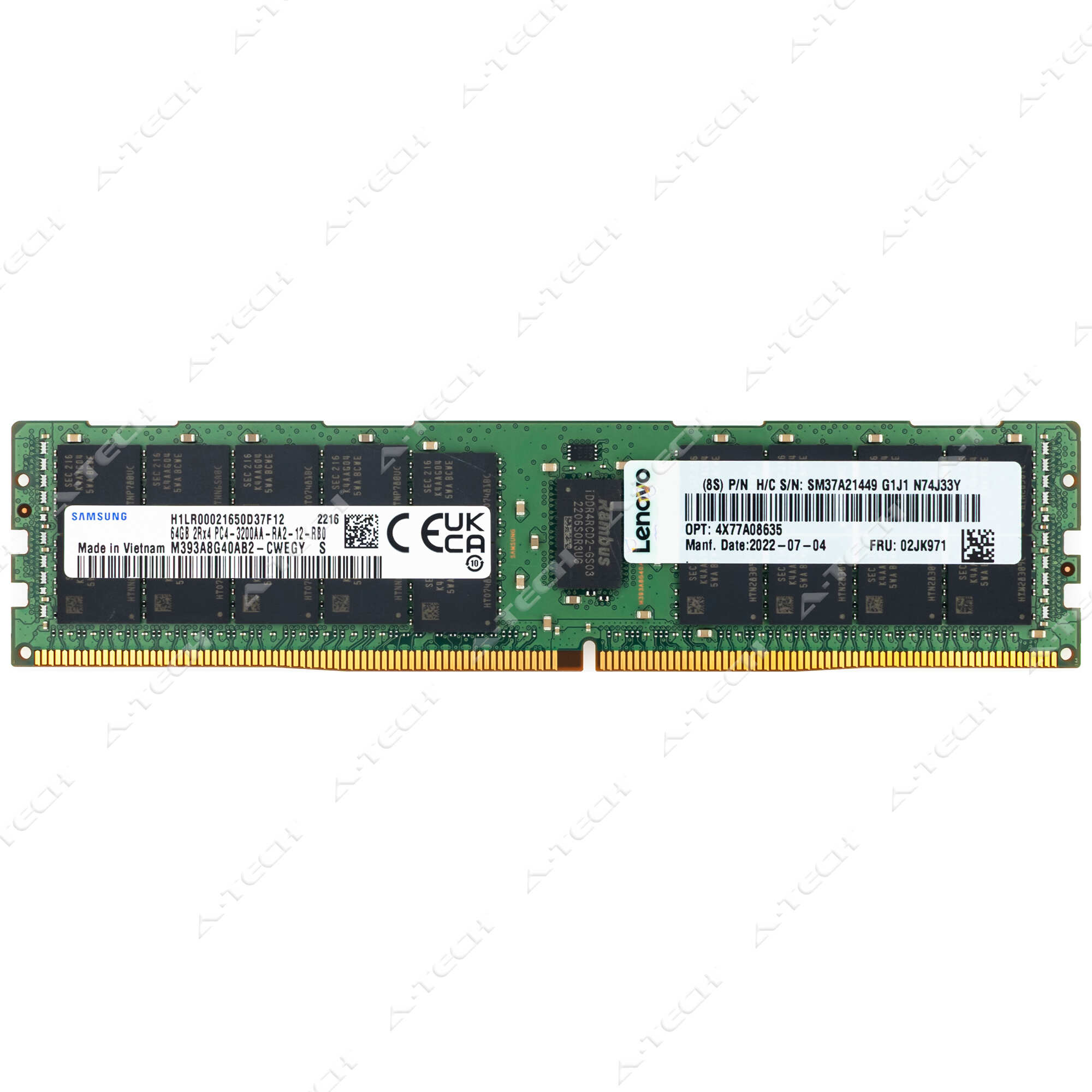 Lenovo 64GB DDR4-3200 PC4-25600 ECC RDIMM 4X77A08635 02JK971