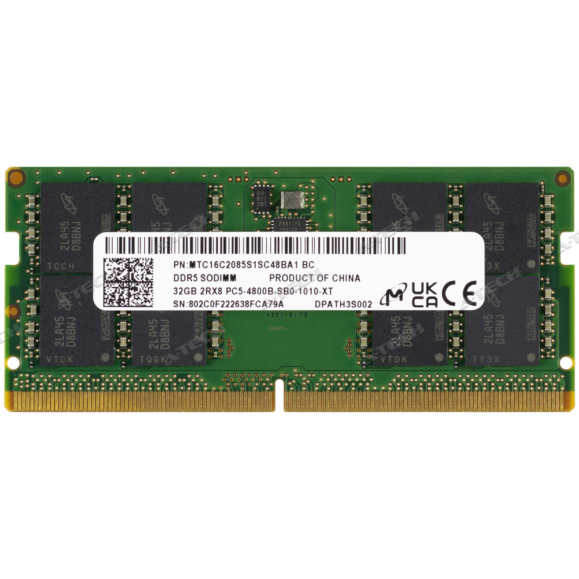 c*5様 Micron 1Rx8 PC4-3200AA SA2 11 32GB Micron_MTC16C2085S1SC48BA1_Sti