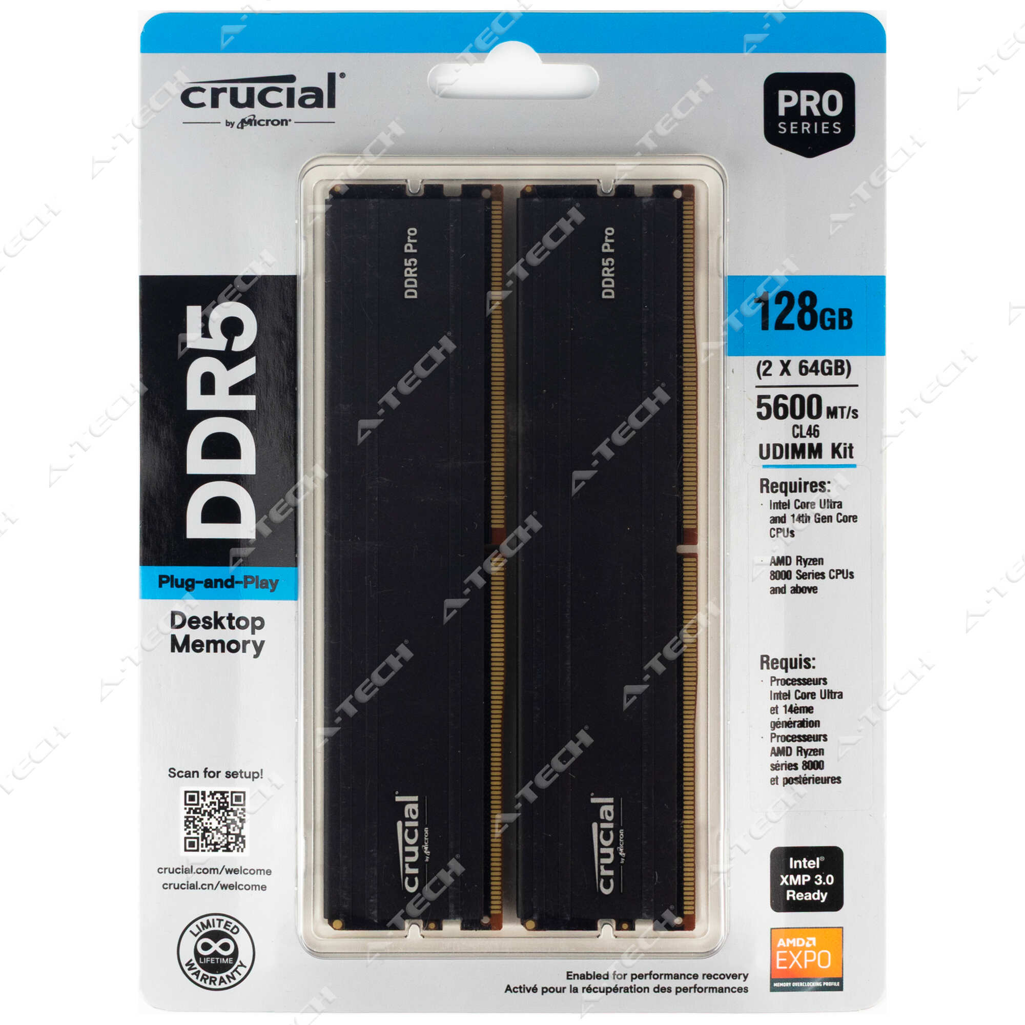 Crucial 128GB 2x64GB PC5-44800 Factory Sealed Desktop Memory RAM