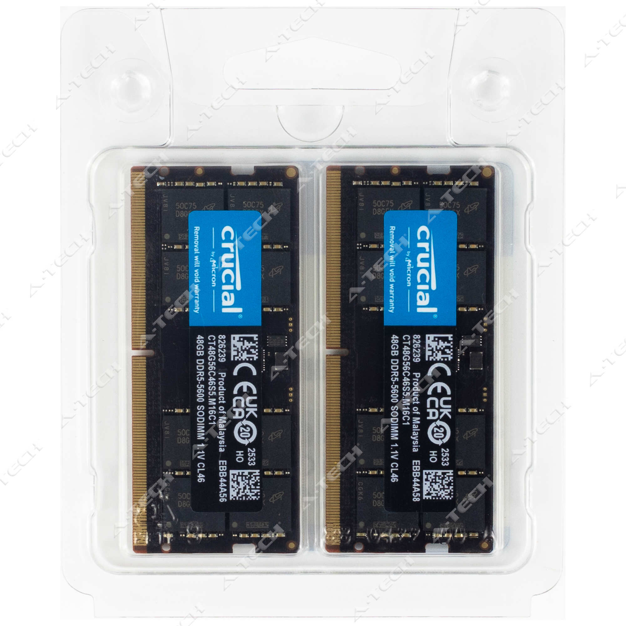 Crucial 96GB 2x48GB PC5-44800 Factory Sealed Laptop Memory RAM