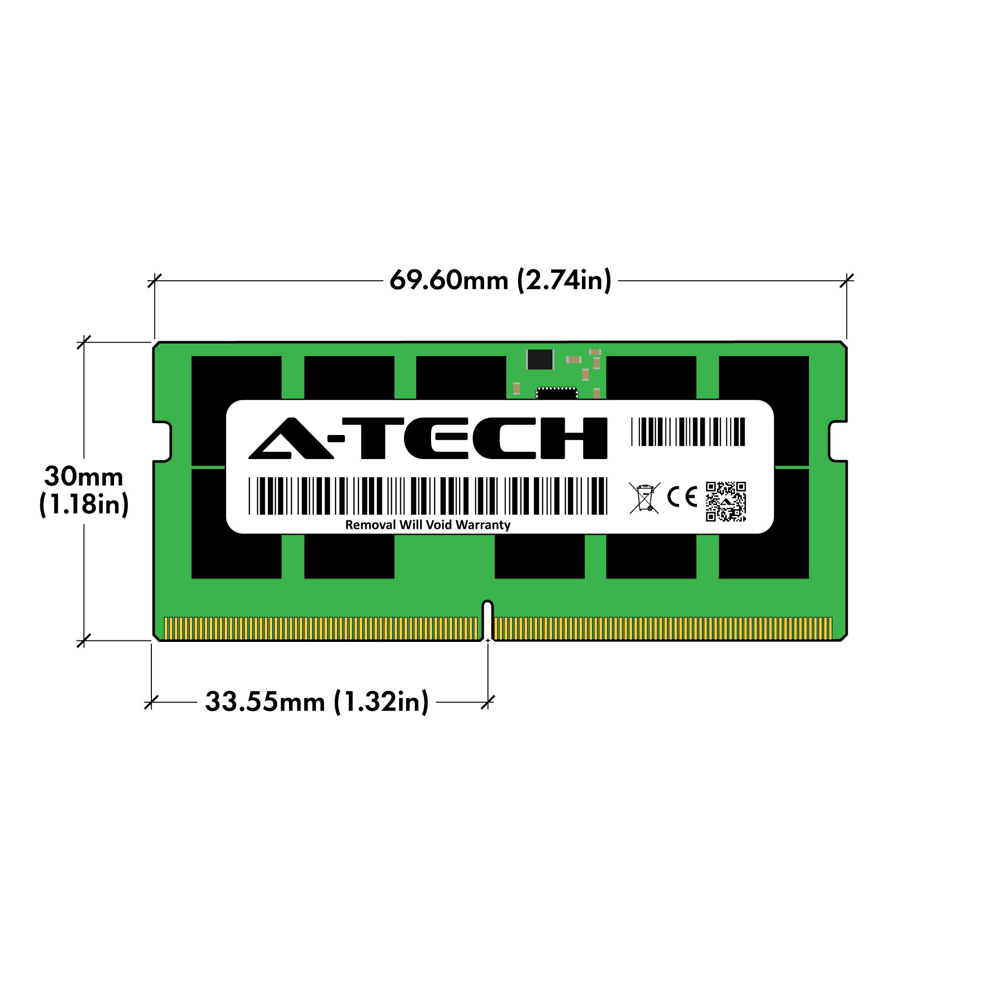 Mémoire serveur RAM A-Tech 128 Go 2 x 64 Go 2 Rx4 PC5-38500R DDR5 4800