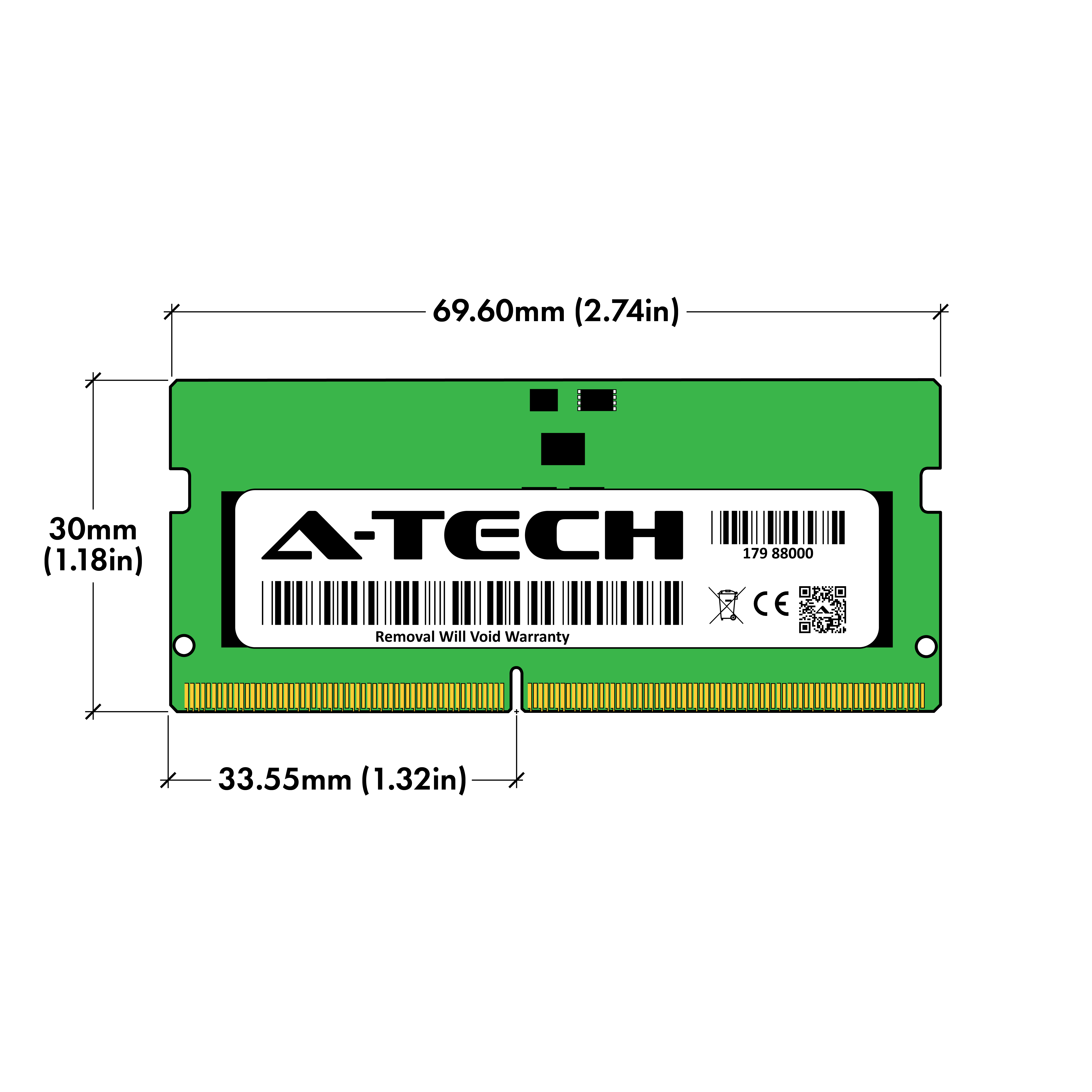8GB DDR5-5600 SO-DIMM Micron MTC4C10163S1SC56BD1 Equivalent Laptop
