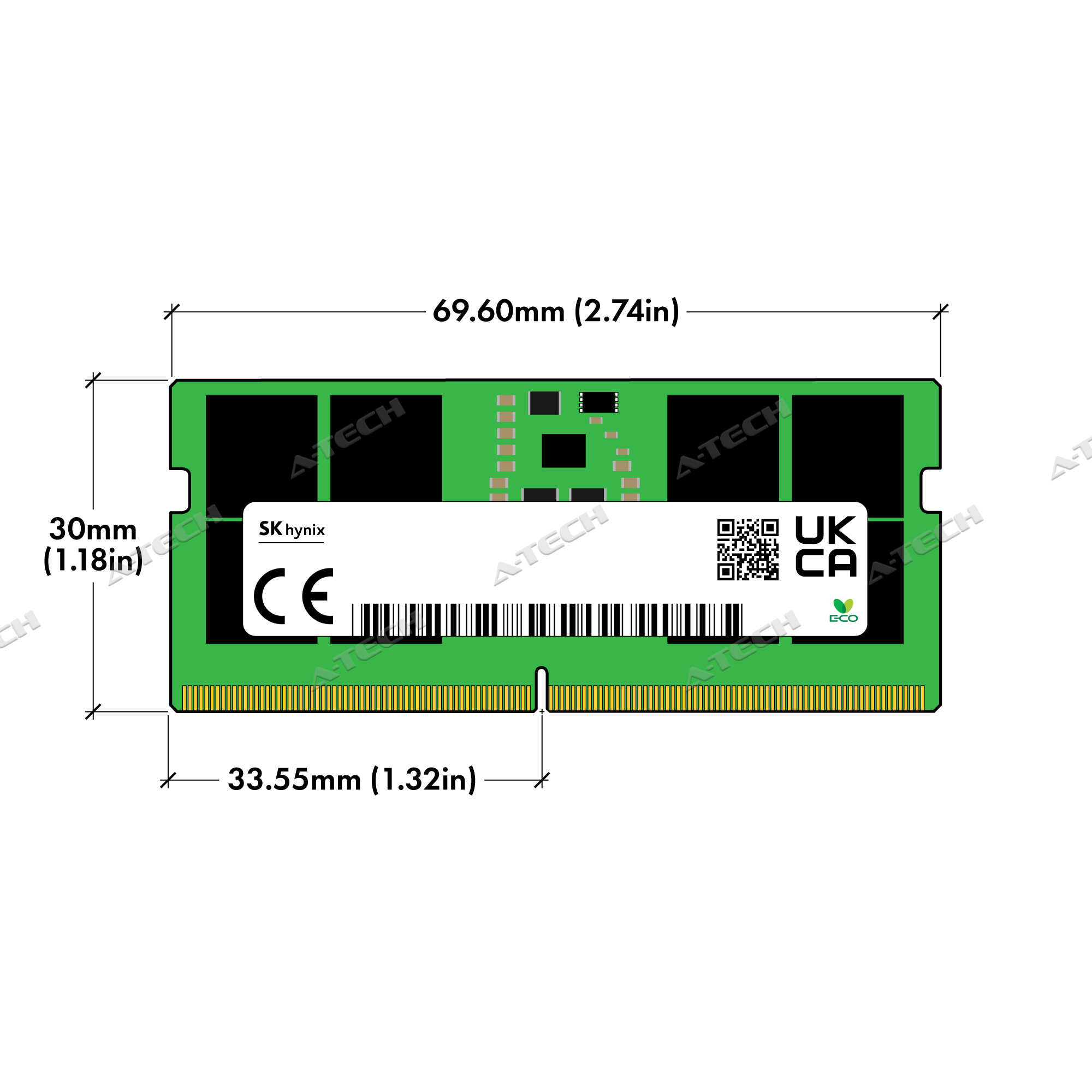 Hynix 16GB 1Rx8 PC5-4800 SODIMM DDR5-38400 262-Pin Non-ECC