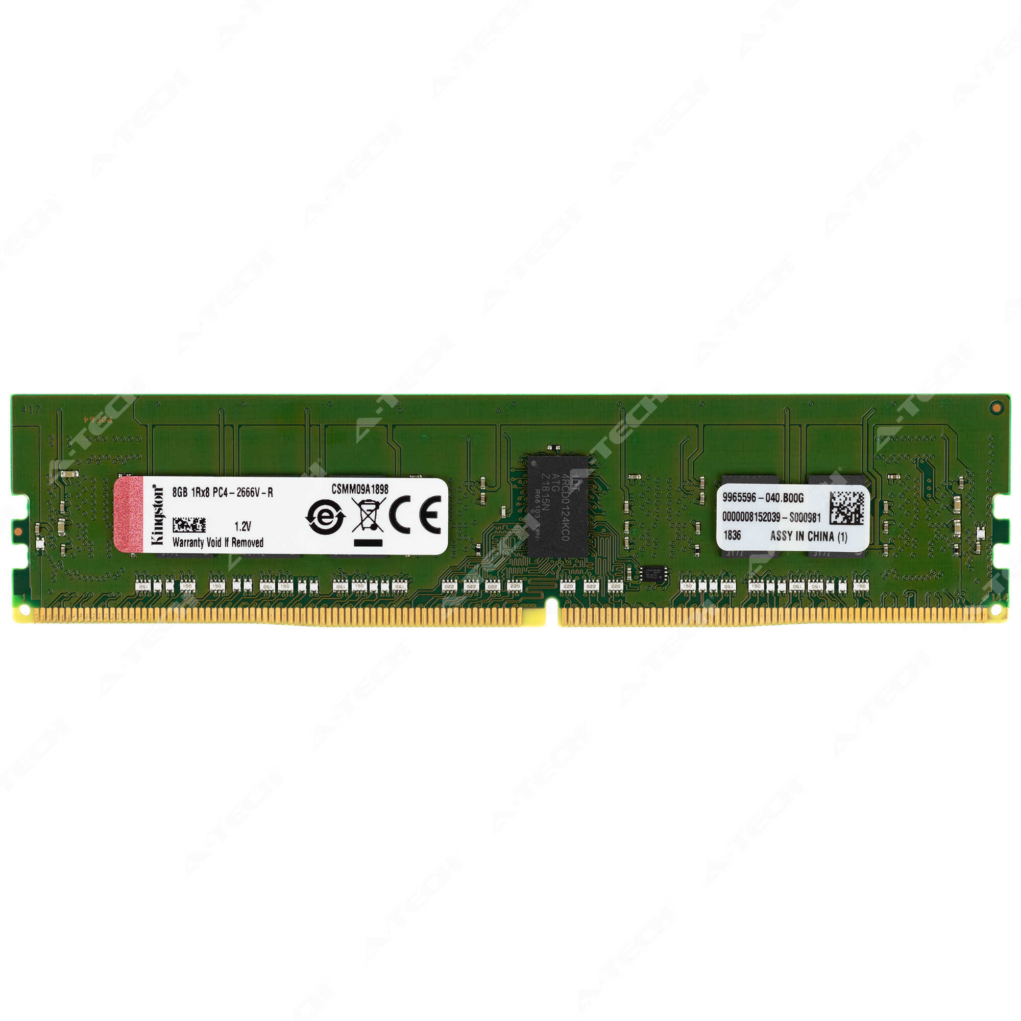 Kingston 8GB 1Rx8 PC4-2666 RDIMM DDR4-21300 ECC REG Registered