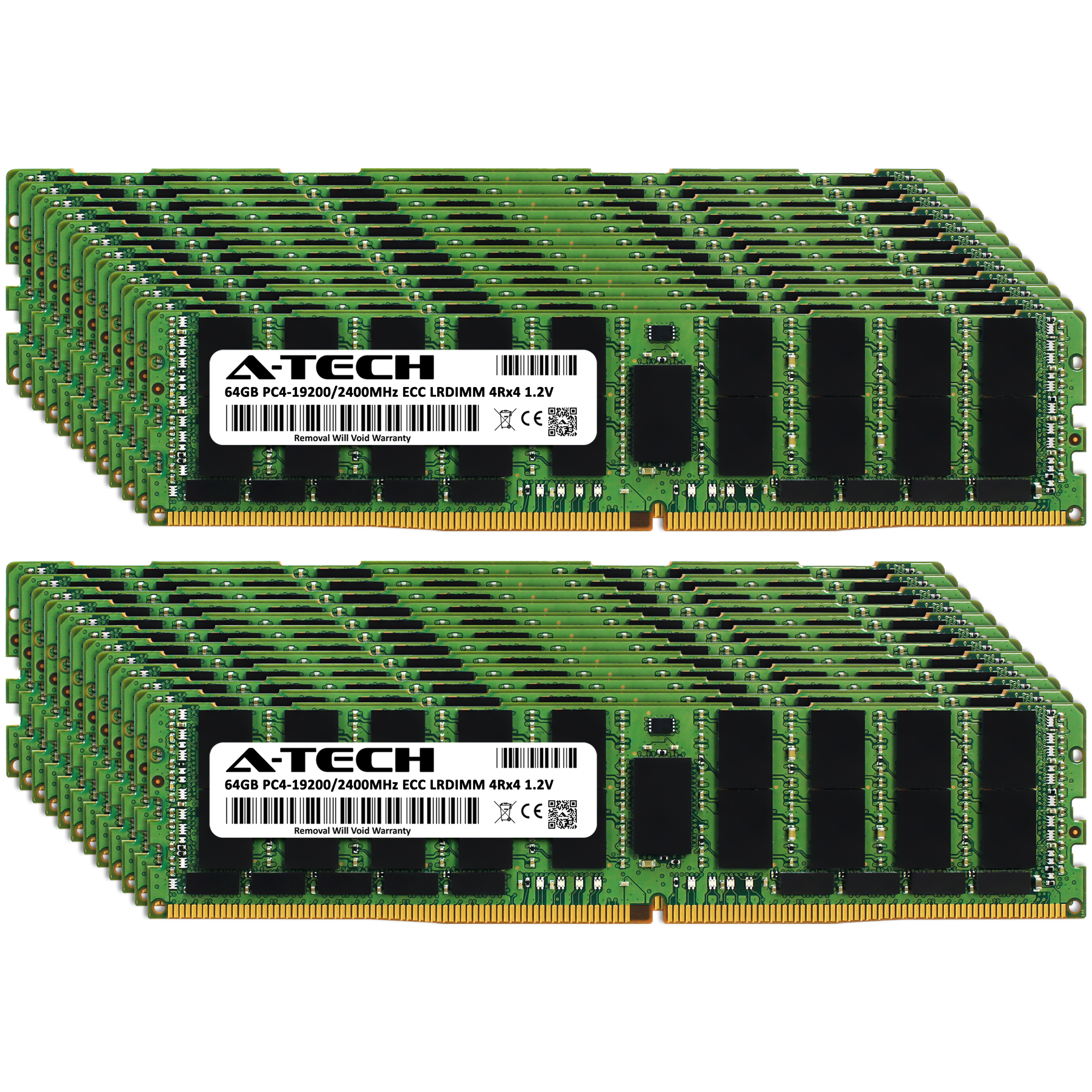 ECC Registered RDIMM PC4-2400T 8GB 4枚セット Atech_DDR4_DIMM_ECC-