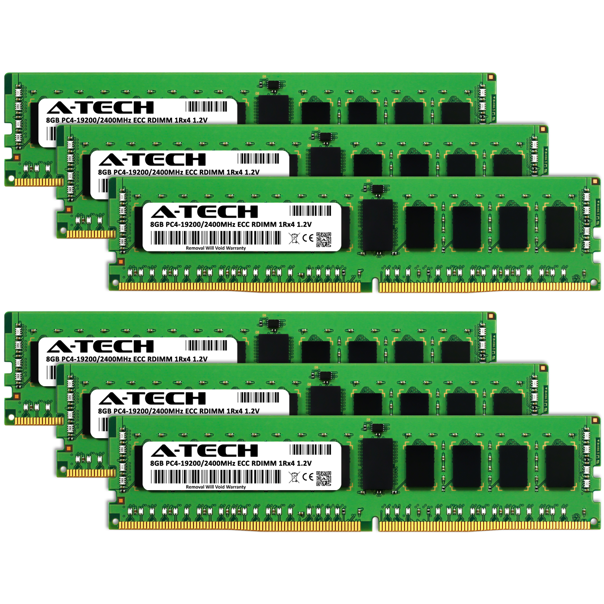A-Tech 48GB 6x 8GB 1Rx4 PC4-19200R DDR4 2400 MHz ECC REG RDIMM