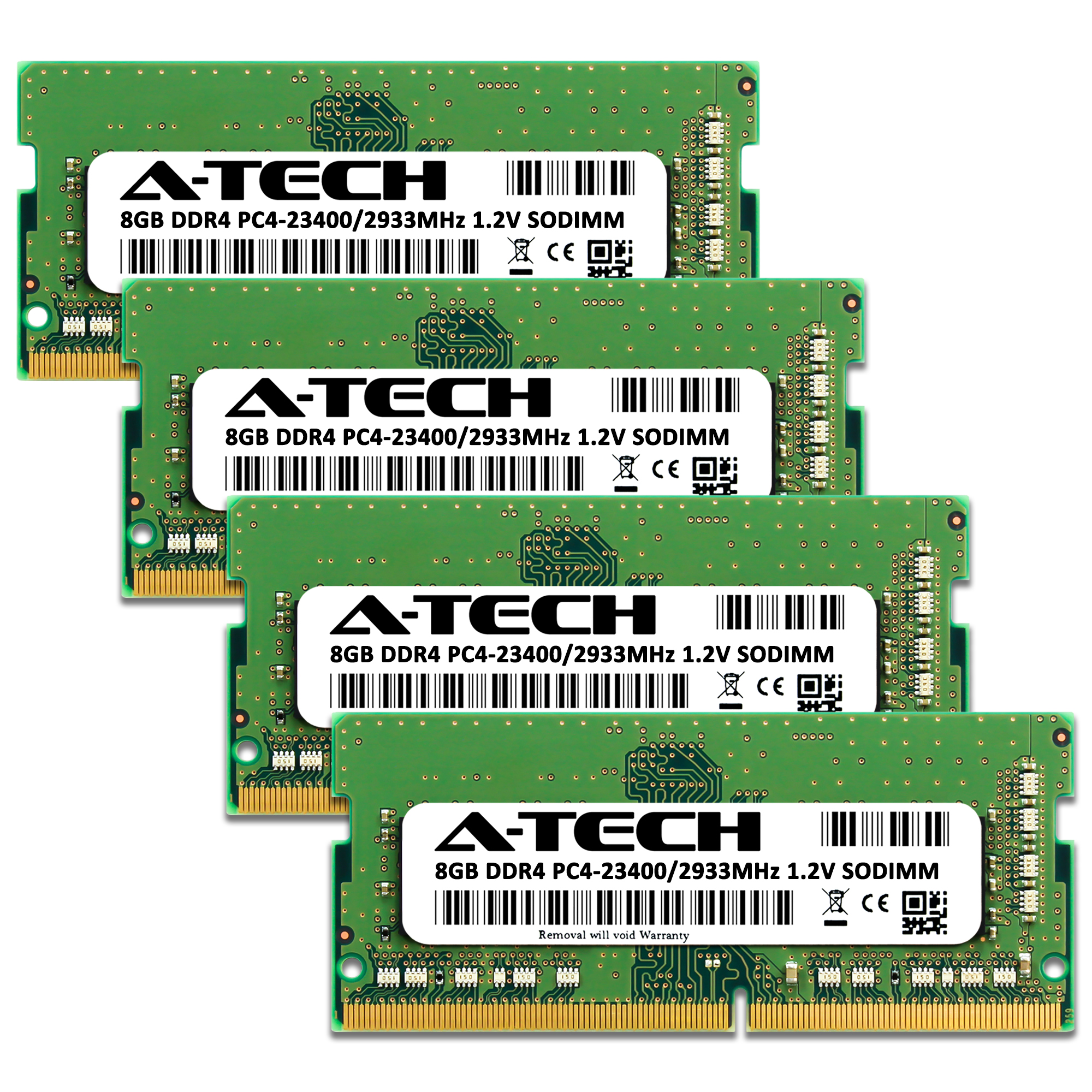 A-Tech 32GB 4x 8GB PC4-23400 Laptop SODIMM DDR4 2933 Non-ECC 260