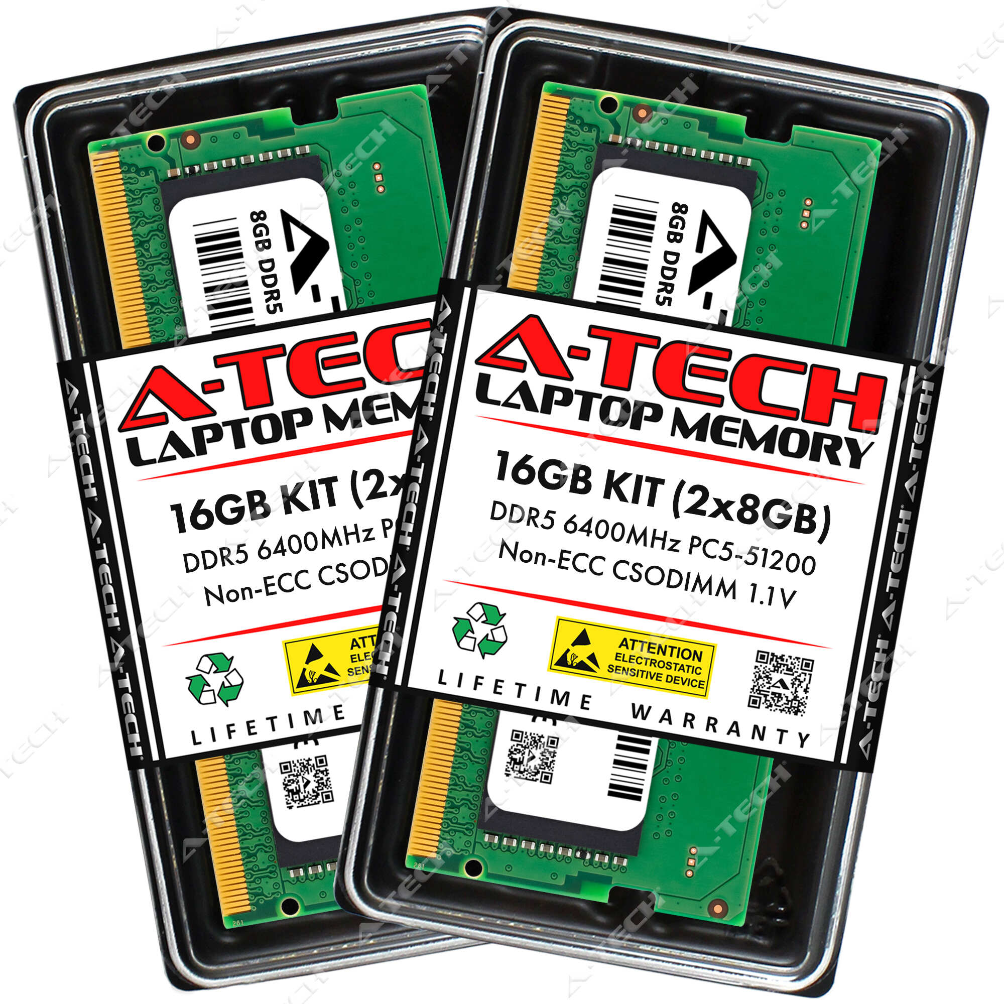 A-Tech 16GB 2x 8GB PC5-51200 DDR5 6400 MHz CSODIMM Laptop Memory RAM x2