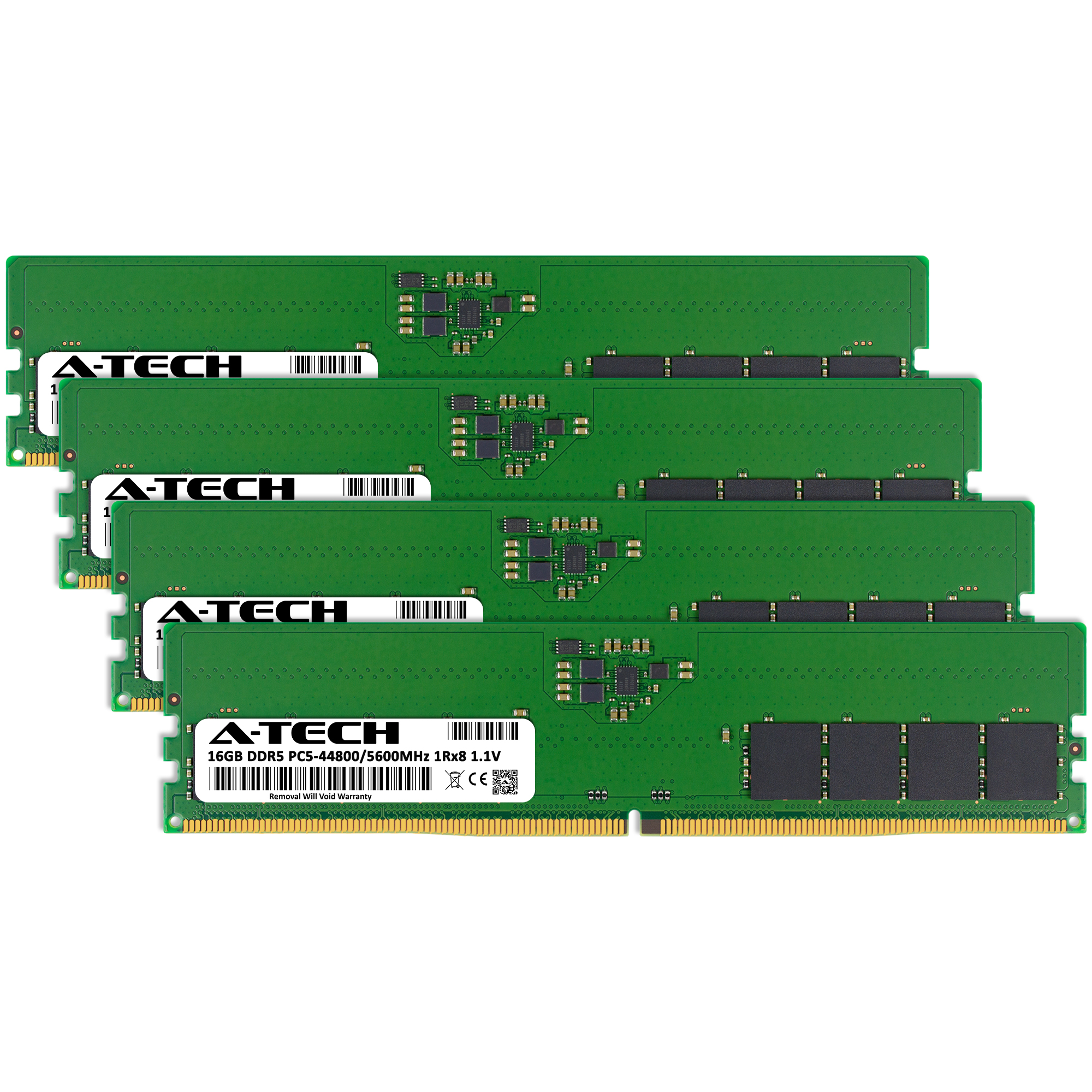 A-Tech 64GB 4x 16GB DDR5 5600 MHz Desktop DIMM PC5-44800 288-Pin