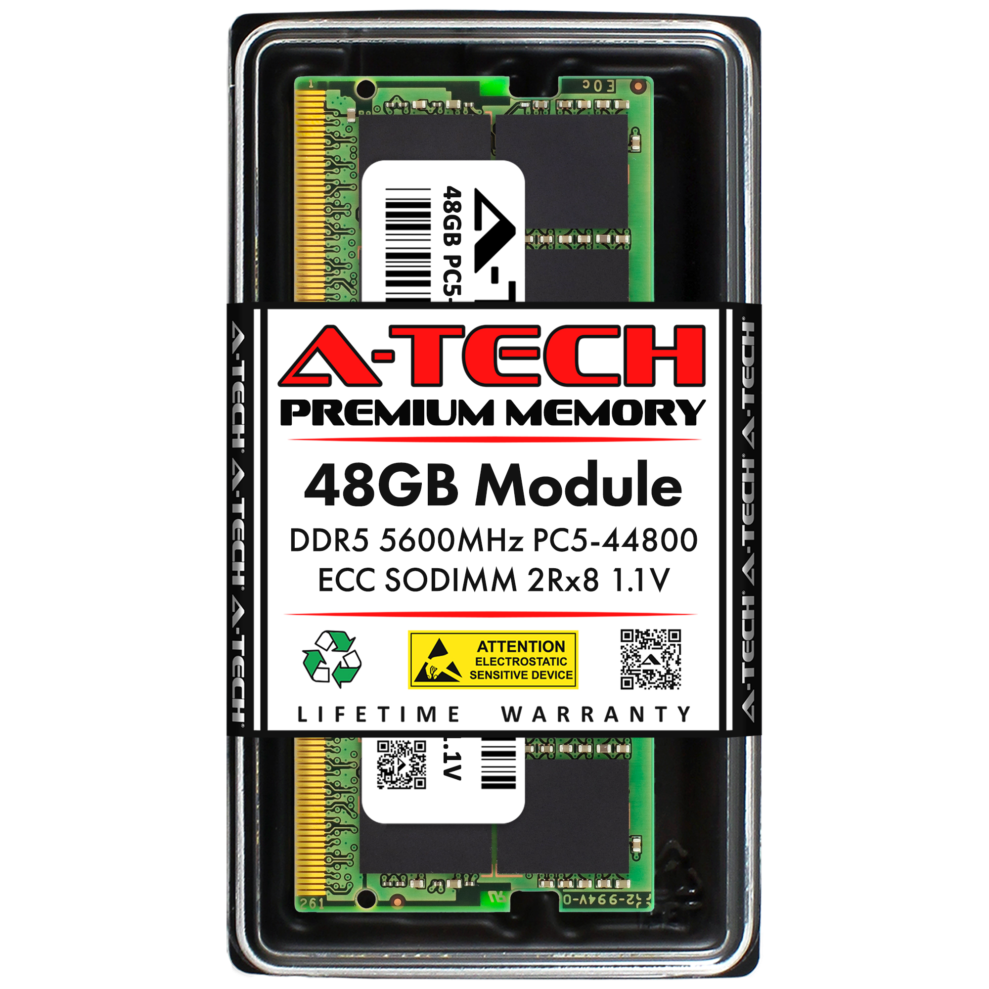 A-Tech 48GB 2Rx8 PC5-44800 DDR5 5600 MHz ECC SODIMM NAS Memory RAM