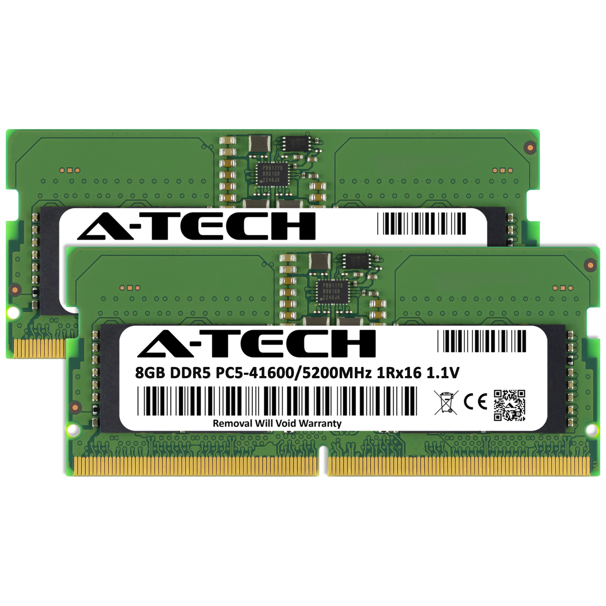 A-Tech 16GB 2x 8GB PC5-41600 DDR5 5200 MHz Non-ECC SODIMM Laptop