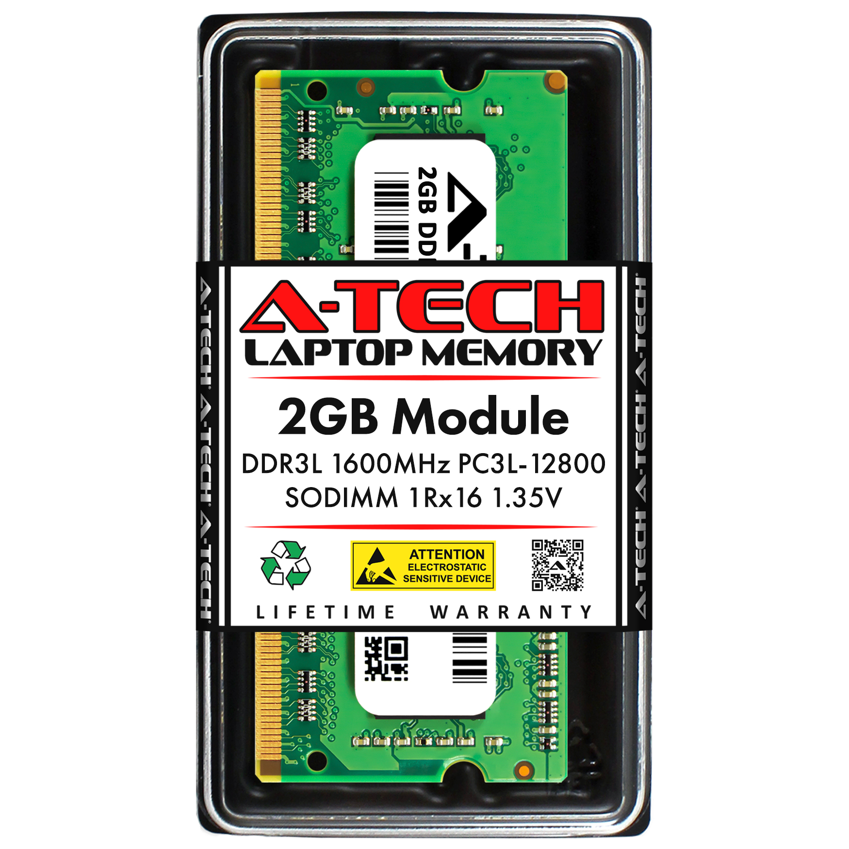 DDR3L 1600MHz PC3-12800 Non ECC SO-DIMM 1Rx16 1.35V Single Laptop & Notebook Upgrade Module Replacement for A7568815 A-Tech 2GB Memory RAM for Dell Precision M4600 