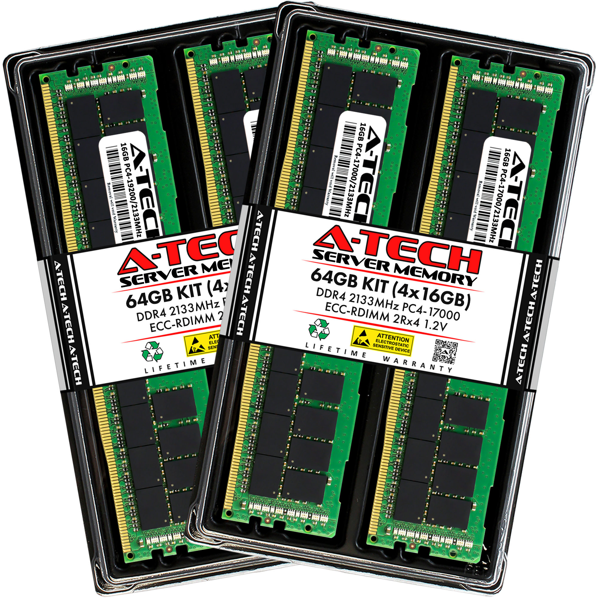 64GB (4x 16GB) DDR4 PC4-2133P-R ECC Reg Server Memory RAM Upgrad