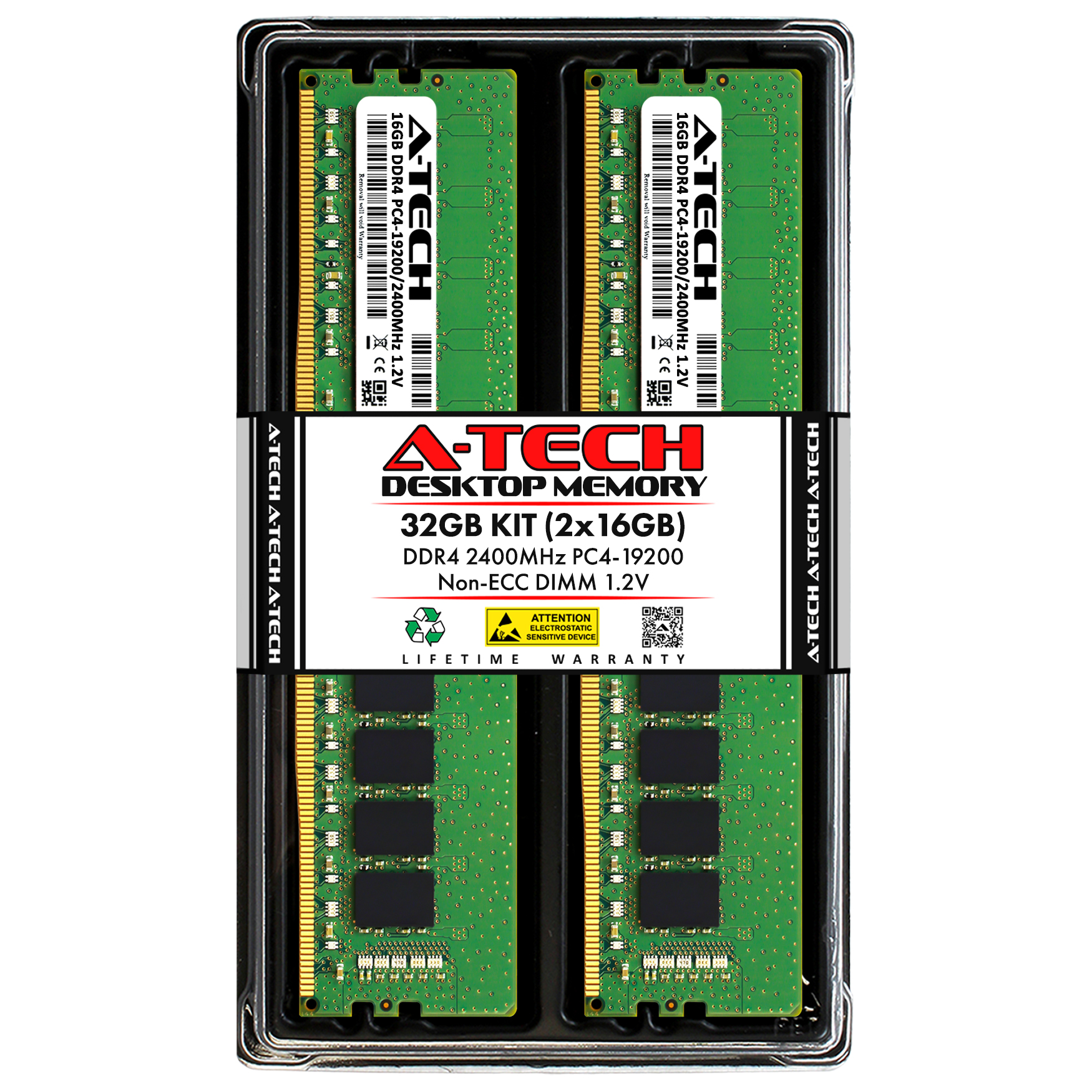 メモリー Crucial Ballistix DDR4 2400 32GB(16x2) ATECH-DIMM-DDR4-NON-ECC-16GB-