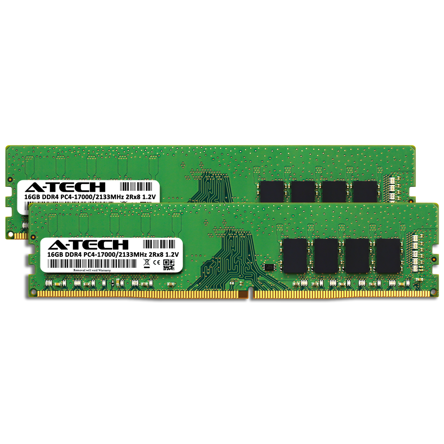 A-Tech 32GB 2x 16GB PC4-17000 Desktop DDR4 2133 MHz DIMM 288-Pin 2Rx8