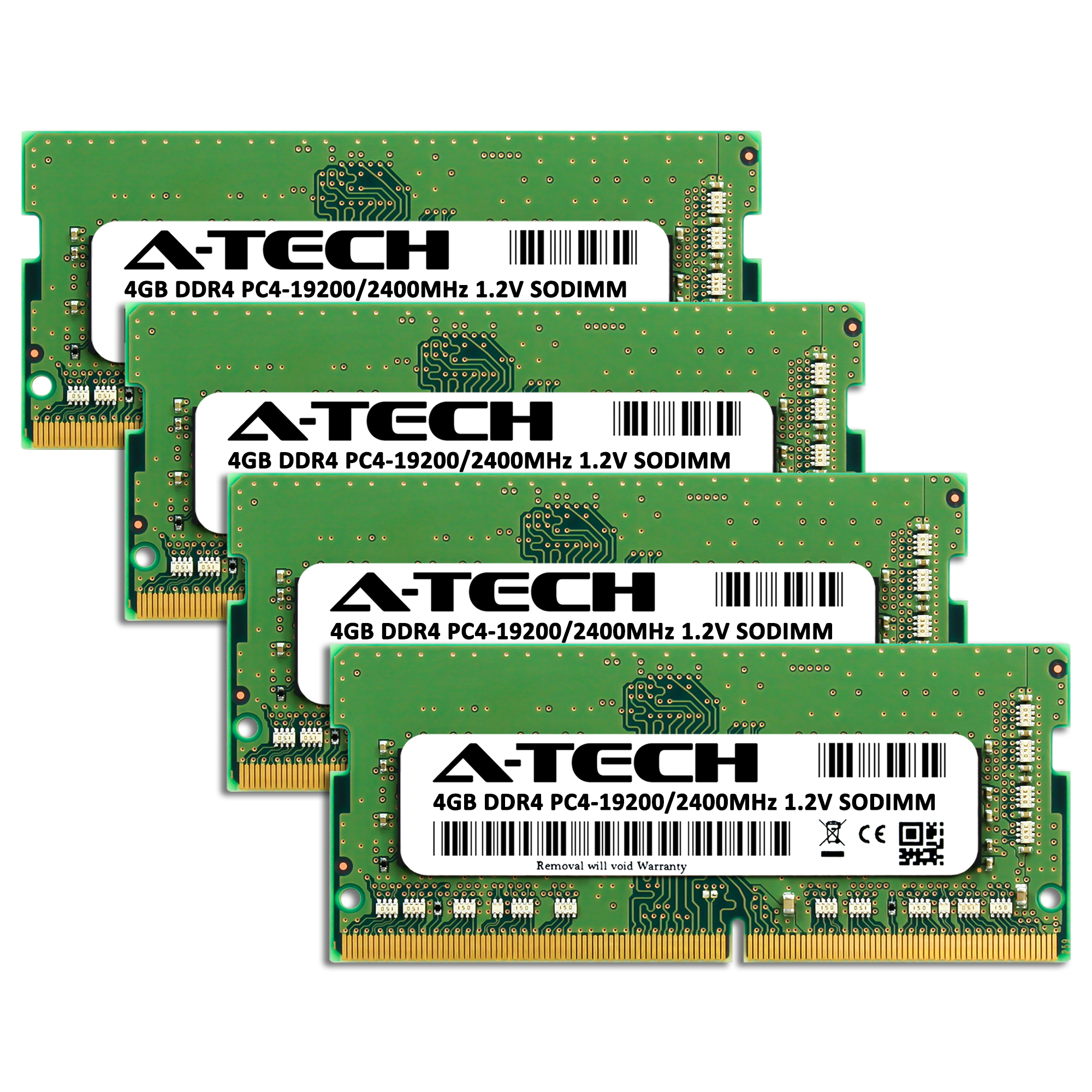 A-Tech 16GB Kit 4x 4GB PC4-19200 Laptop SODIMM DDR4 2400 MHz Non