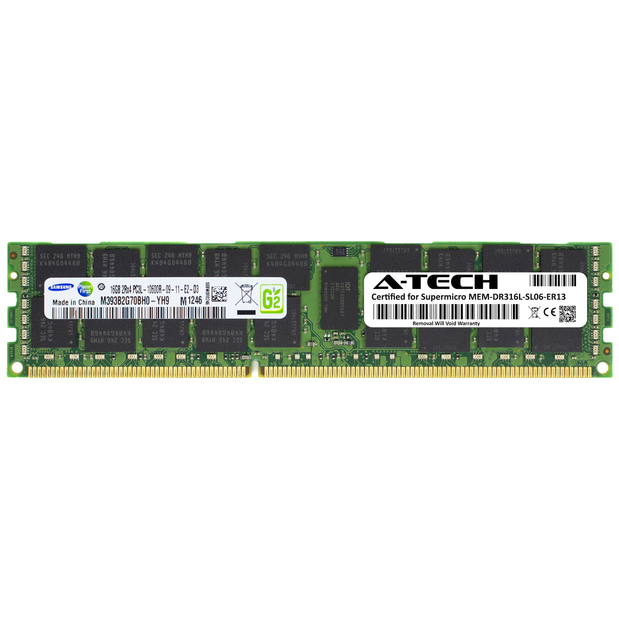 16GB PC3L-10600R Supermicro MEM-DR316L-SL06-ER13 Equivalent Server