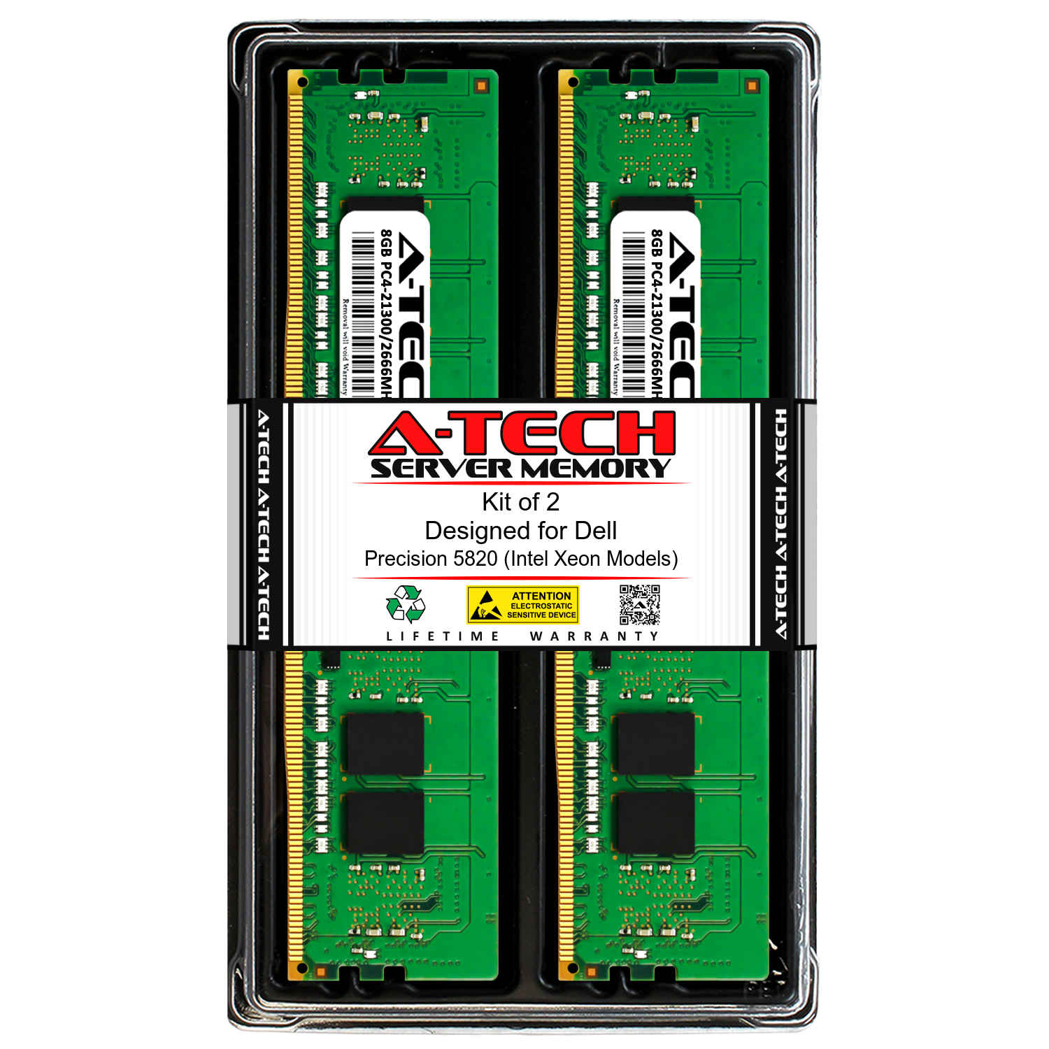 Server Specific Memory Ram A-Tech 32GB Module for Dell Precision 5820 Intel Xeon Models - DDR4 PC4-21300 2666Mhz ECC Registered RDIMM 2Rx4 AT316775SRV-X1R3