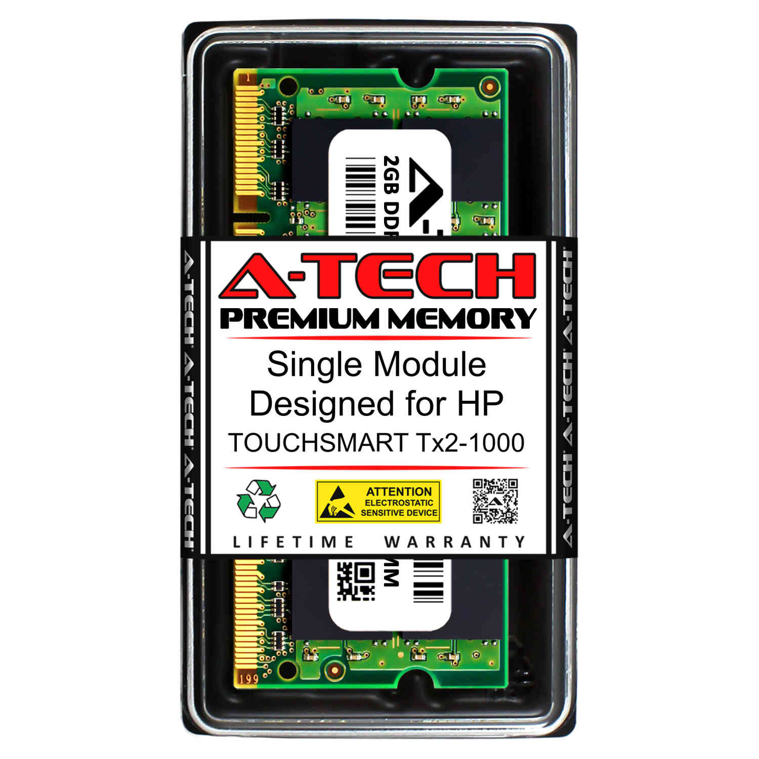 DDR2 800MHz SODIMM PC2-6400 200-Pin Non-ECC Memory Upgrade Module A-Tech 2GB RAM for HP TOUCHSMART TX2-1000
