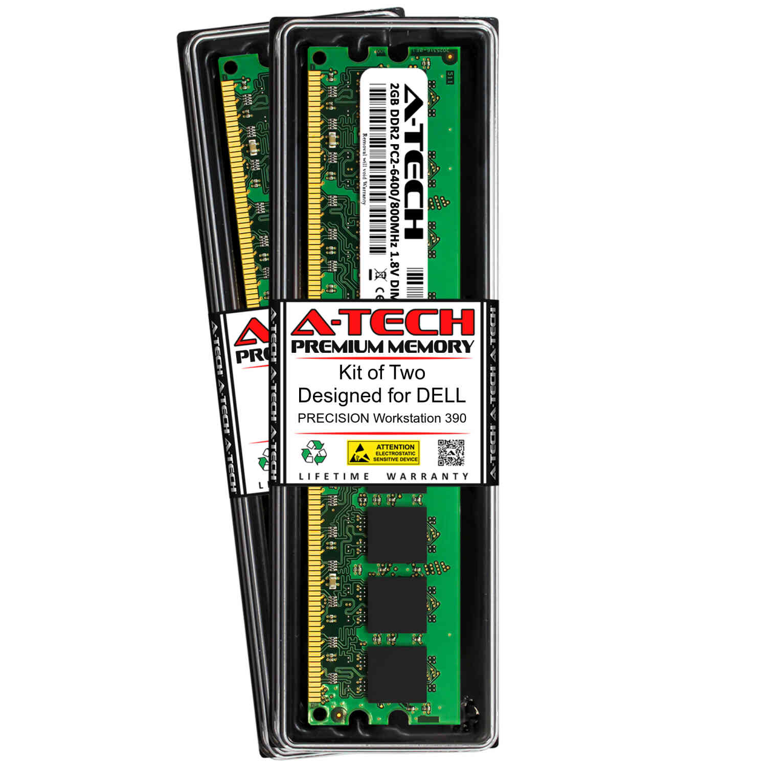 RAM 4 Go DDR2-800 PC2-6400 – Lot De 2 X 2 Go, Pour Dell, Occasion Fonctionnelle