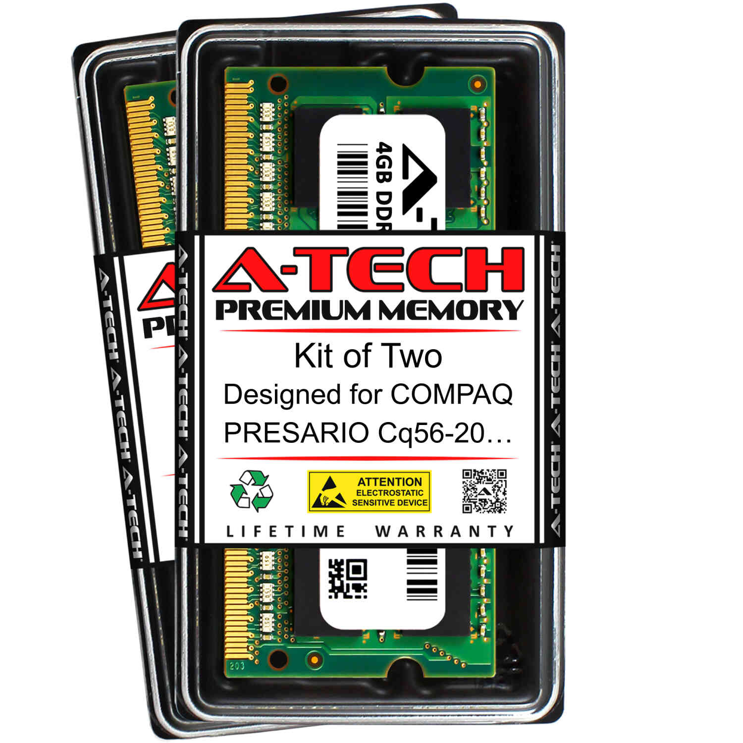 AMD DDR3 8GB 2X4GB RAM Memory for Compaq Presario CQ50 Series Presario CQ56 Black Diamond Memory Module DDR3 SO-DIMM 204pin PC3-10600 1333MHz Upgrade 