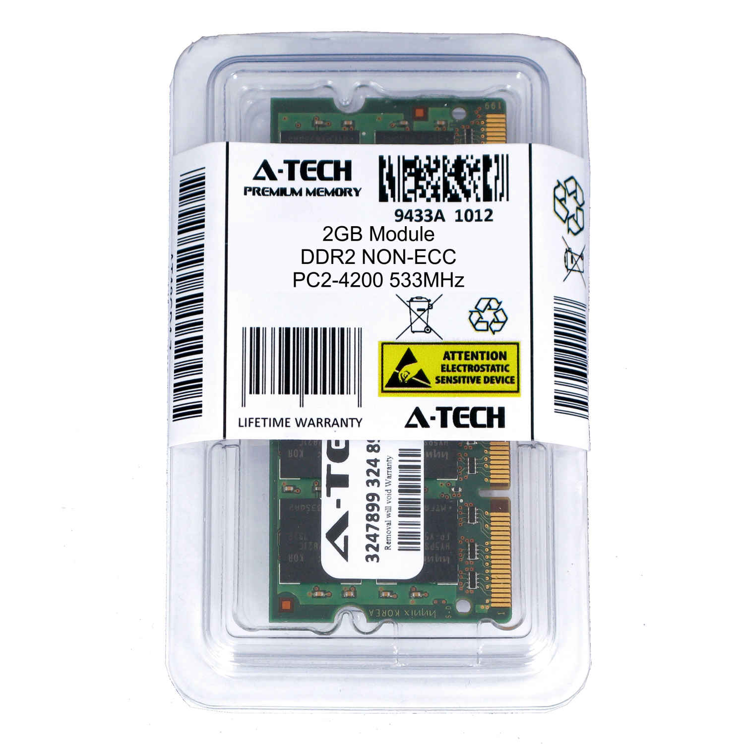 2GB DDR2 PC2-4200 SODIMM (Replacement for Kingston KTH-ZD8000A/2G