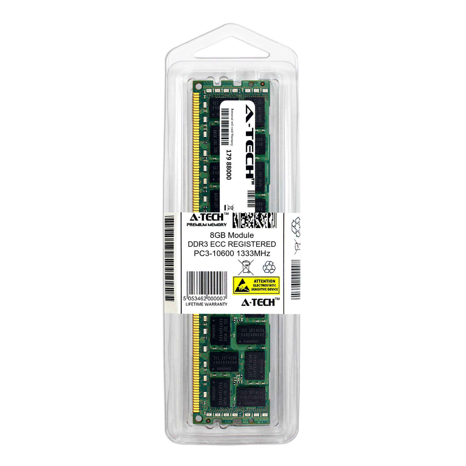 Memory RAM 8GB DDR3 PC3-10600 RDIMM Kingston KTH-PL313K3//24G Equivalent