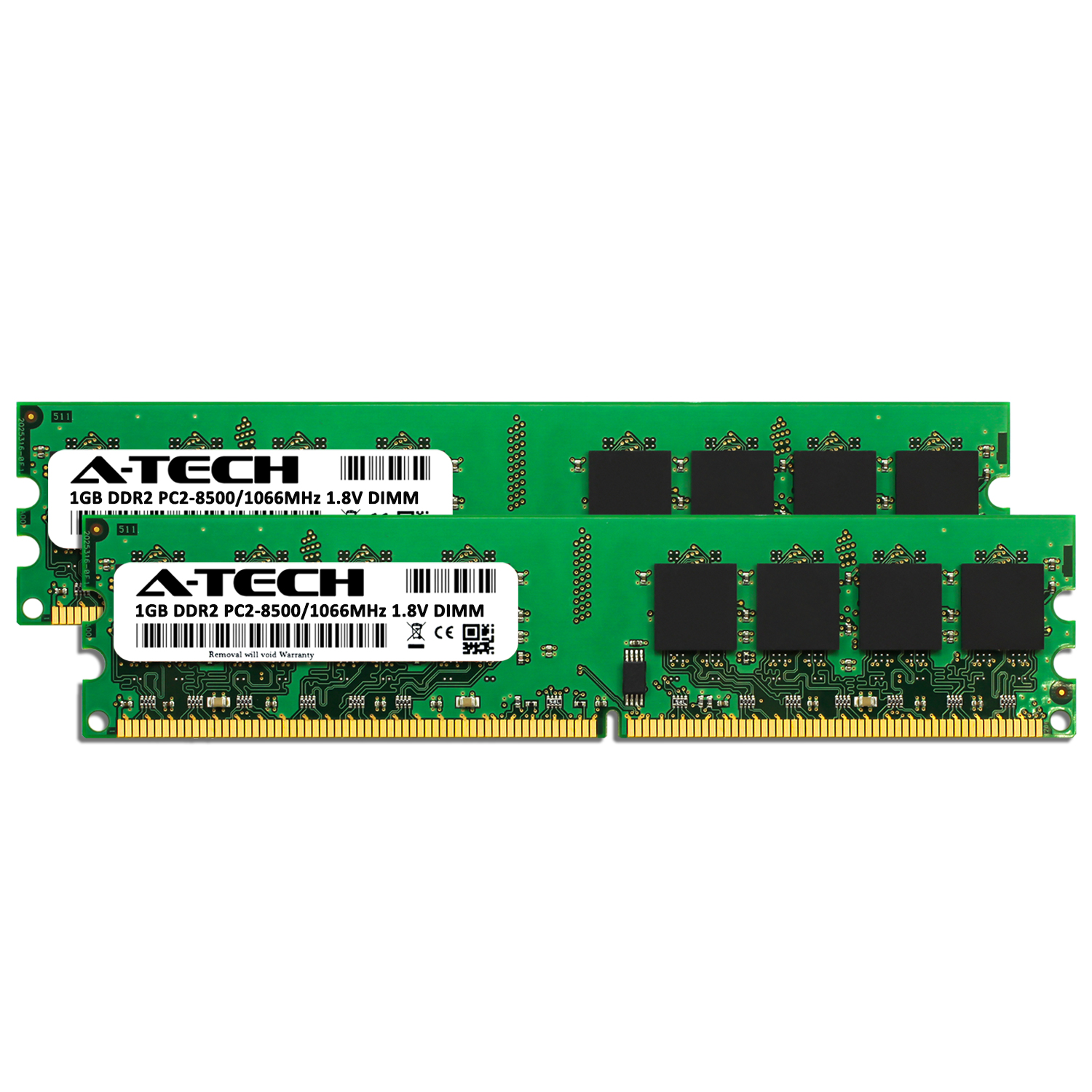 A-Tech 2GB 2x 1GB PC2-8500 Desktop DDR2 1066 MHz DIMM 240-Pin Non