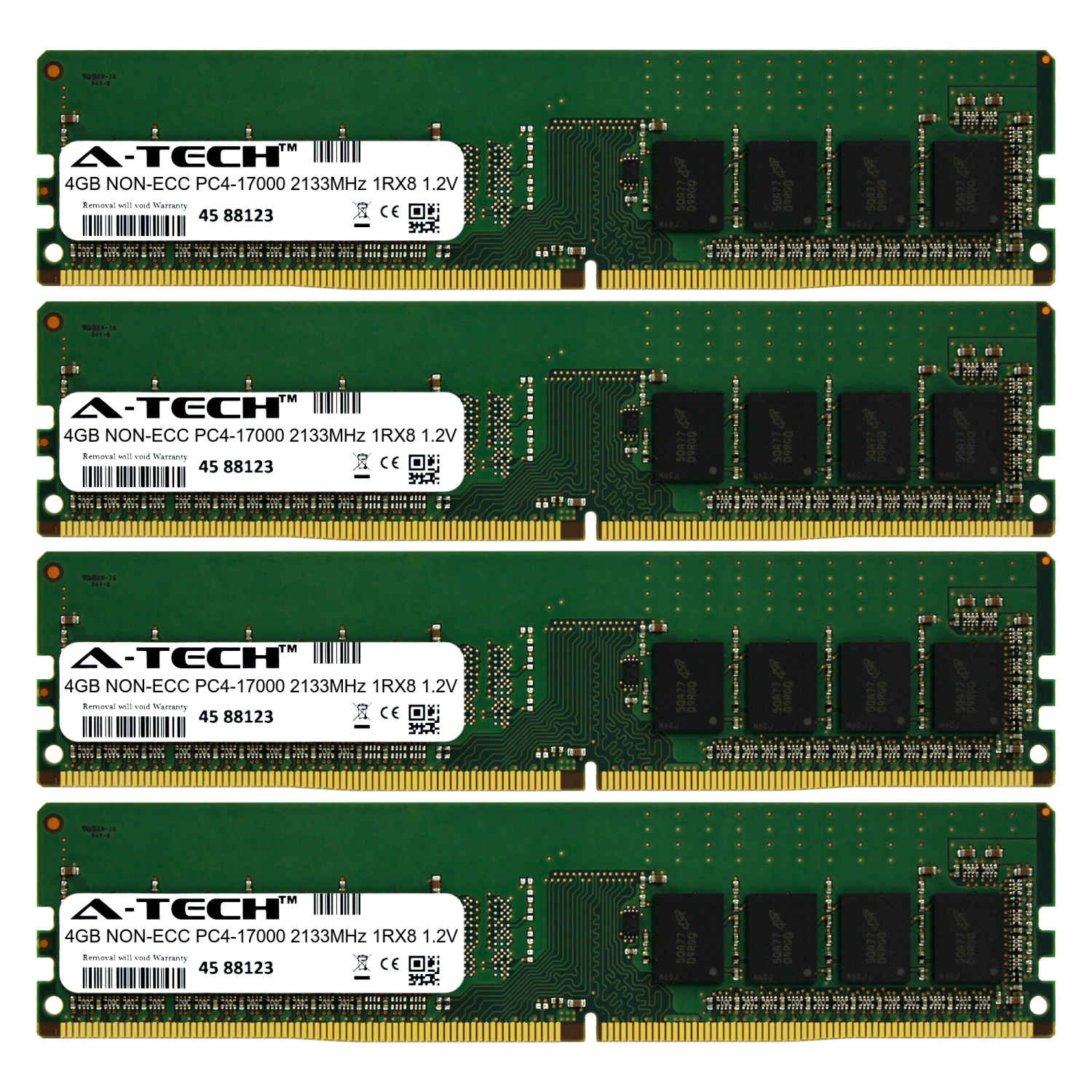 A-Tech 16GB 4x 4GB PC4-19200 Desktop DDR4 2400 MHz DIMM 1rx16 Memory ...
