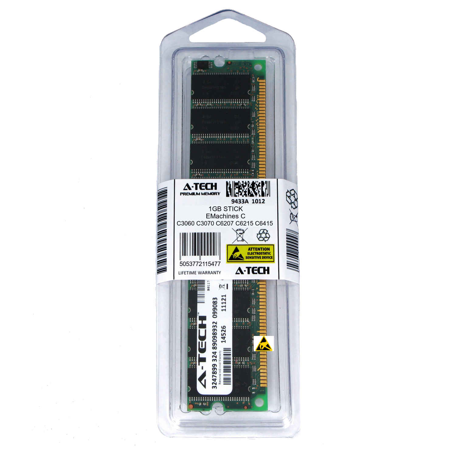 C3070 1GB 1x1GB C6207 RAM Mem 4 eMachines eMachines C3060 C6423 A114 C6215