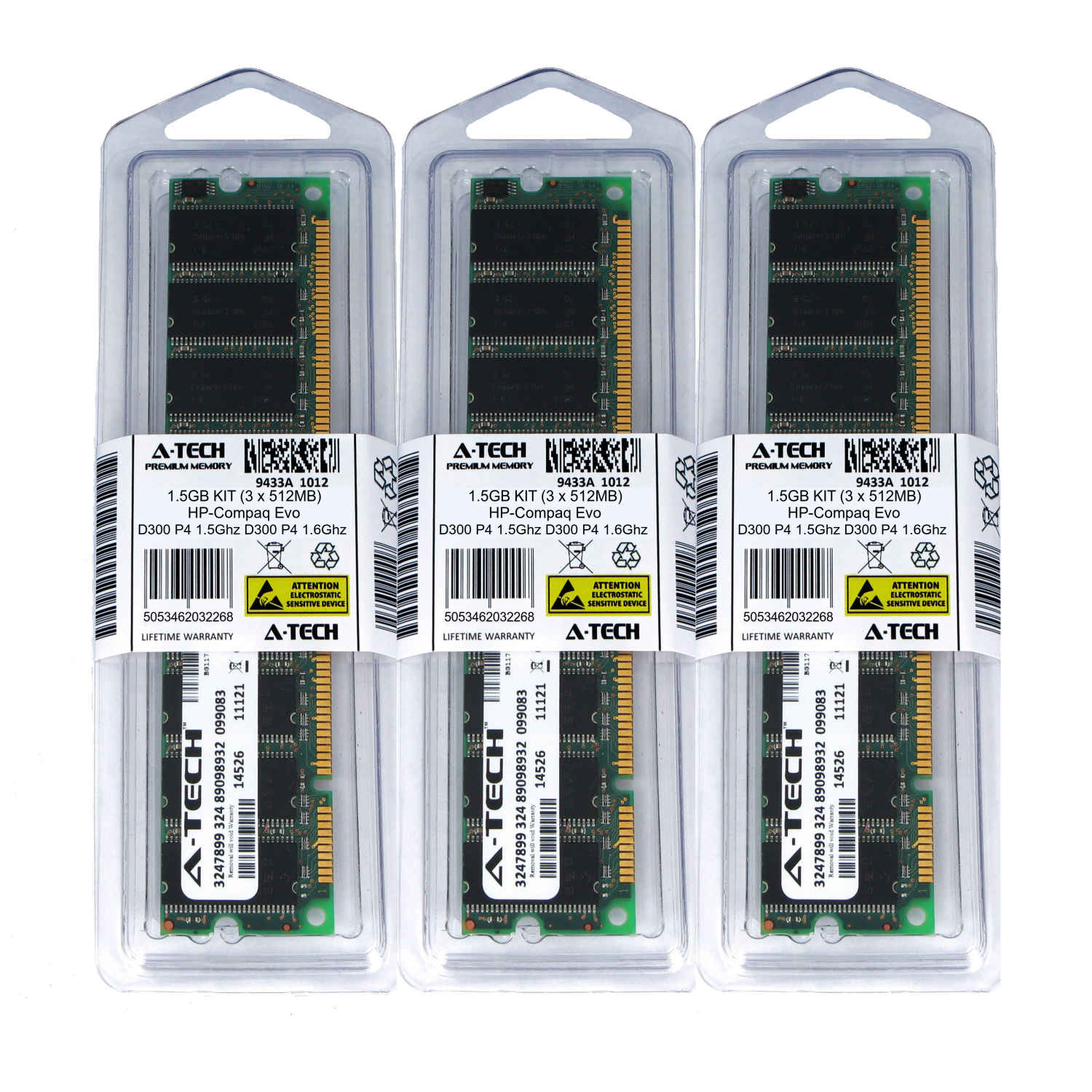 1.5GB KIT 3 x 512MB HP Compaq Evo D300 P4 1.5Ghz 1.6Ghz 1.7Ghz Ram Memory