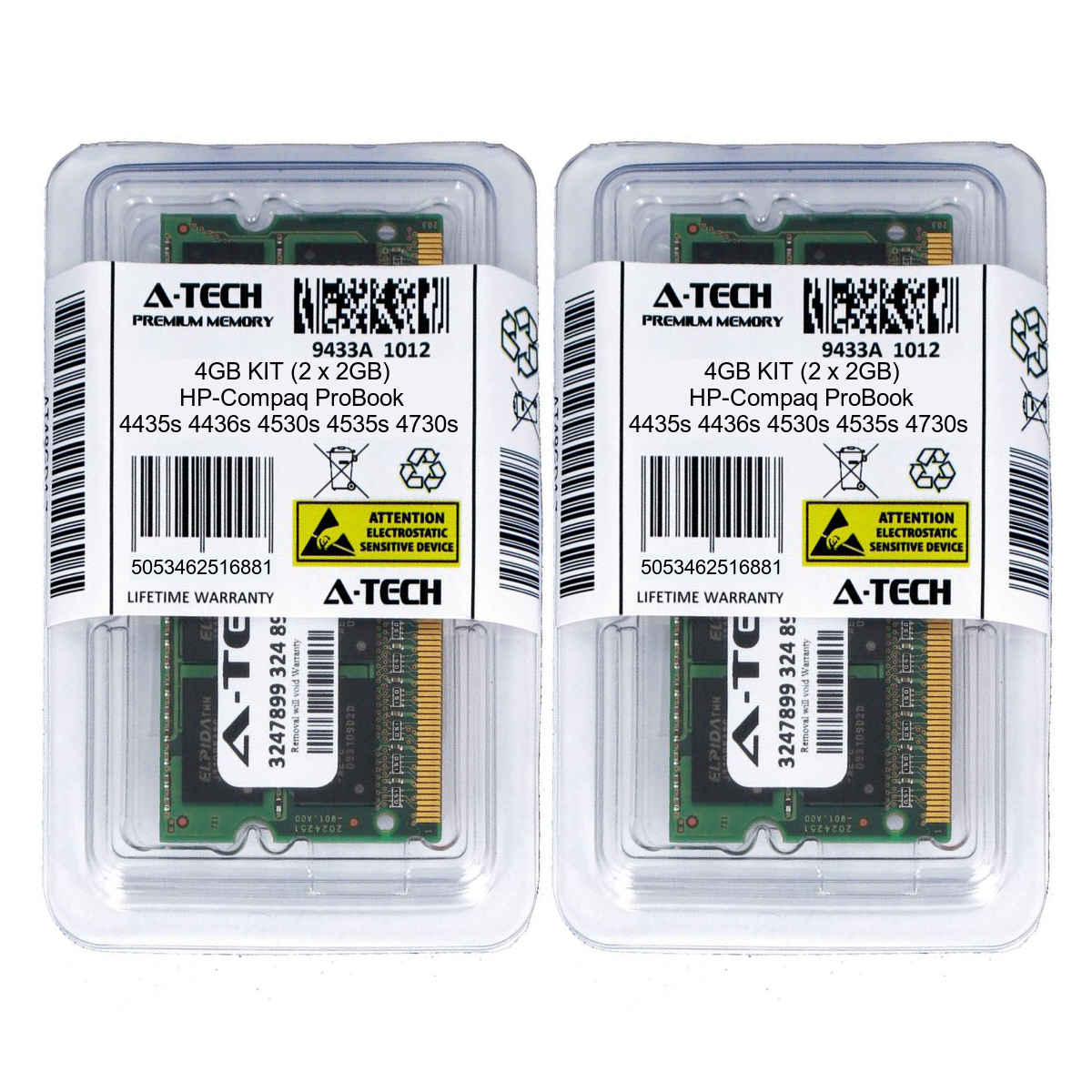 1X4GB Memory RAM for HP//Compaq ProBook 4435s, 4436s, 4520s, 4525s, 4530s 4GB